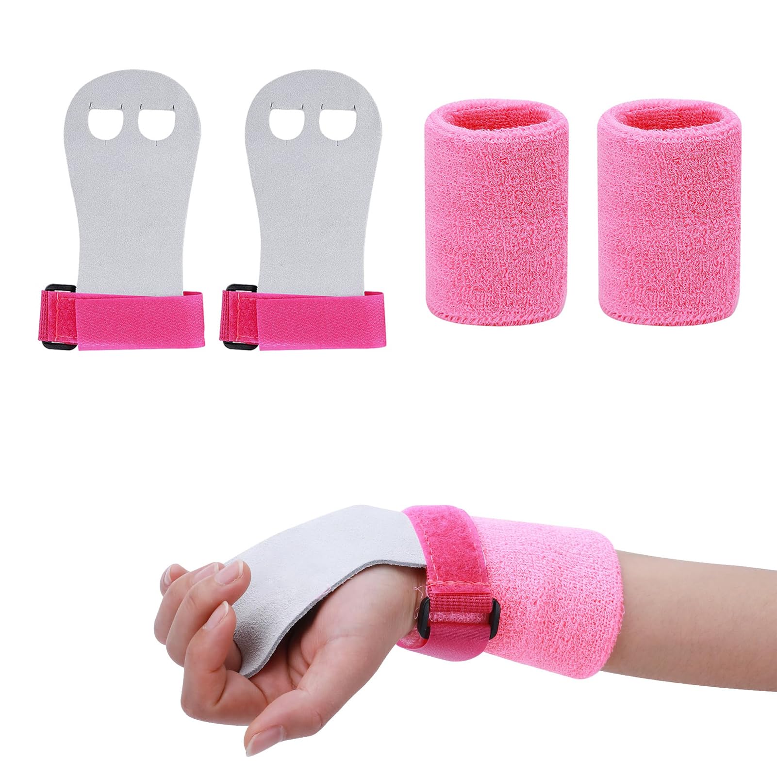 Manique Gymnastique Fille Gants d'Entraînement en Cuir avec Protège-Poignets