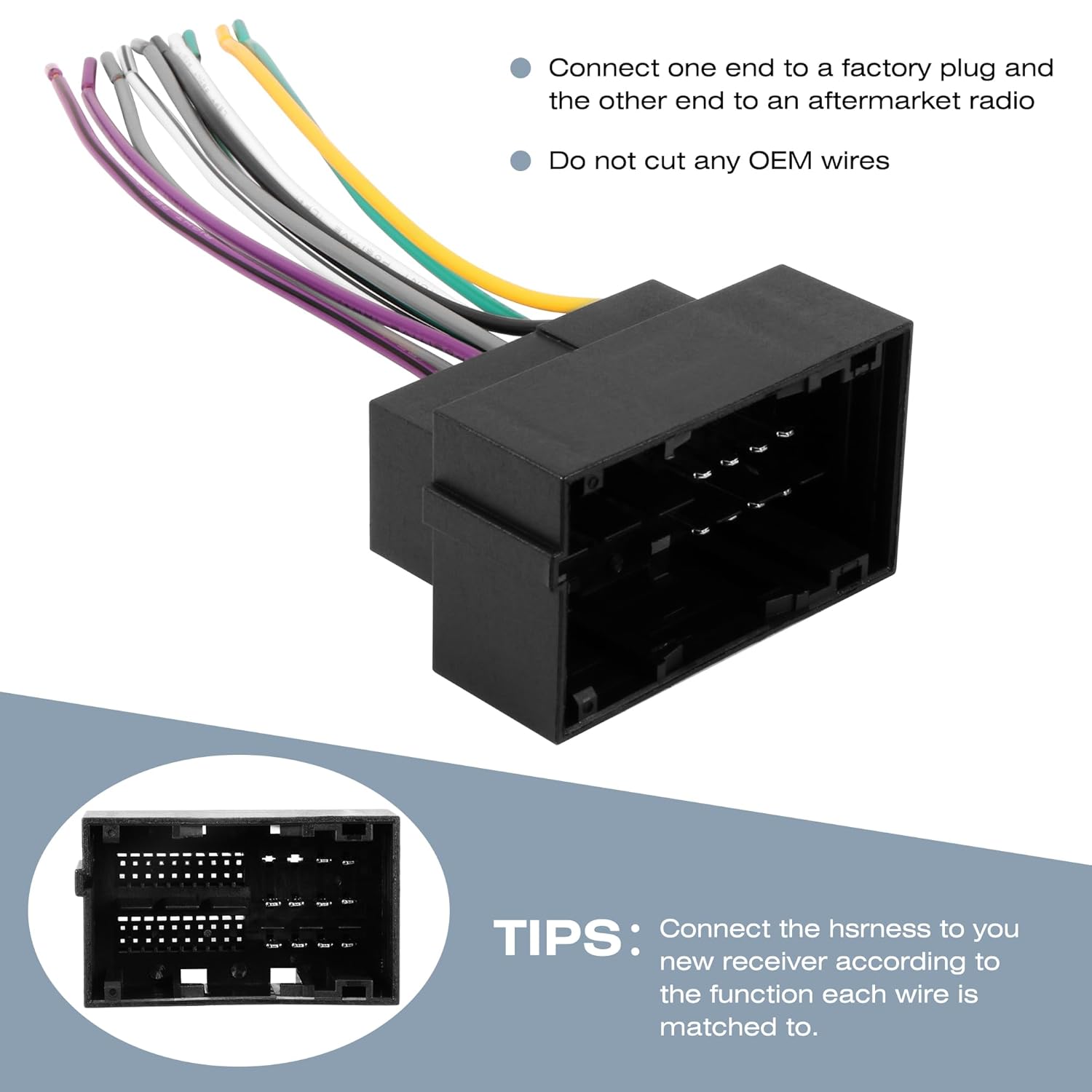 RDBS Car Radio Wiring Harness, Stereo Wire Harness and Antenna Adapter Combo kit to Connect an Aftermarket Radio Fit for 2013-up Dodge Jeep Ram Vehicles - No Factory Premium Amp