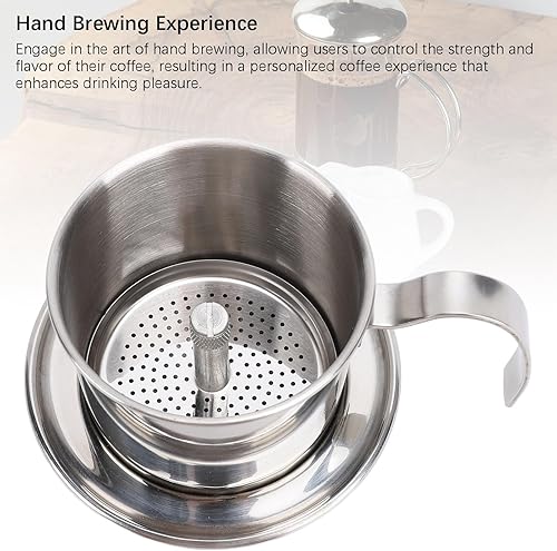 Miniatura 3 de Pour Over Coffee Maker,Coffee Filter Drip Maker,Vietnamese Coffee Maker Portable 200ml Thickened 304 Stainless Steel Coffee Drip Filter Maker for