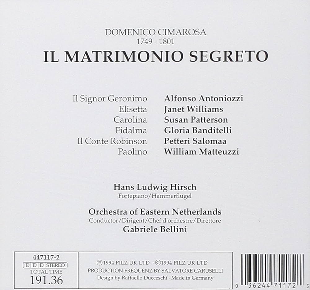 Cimarosa:Il Matrimonio Segreto: Amazon.com.br: CD e Vinil