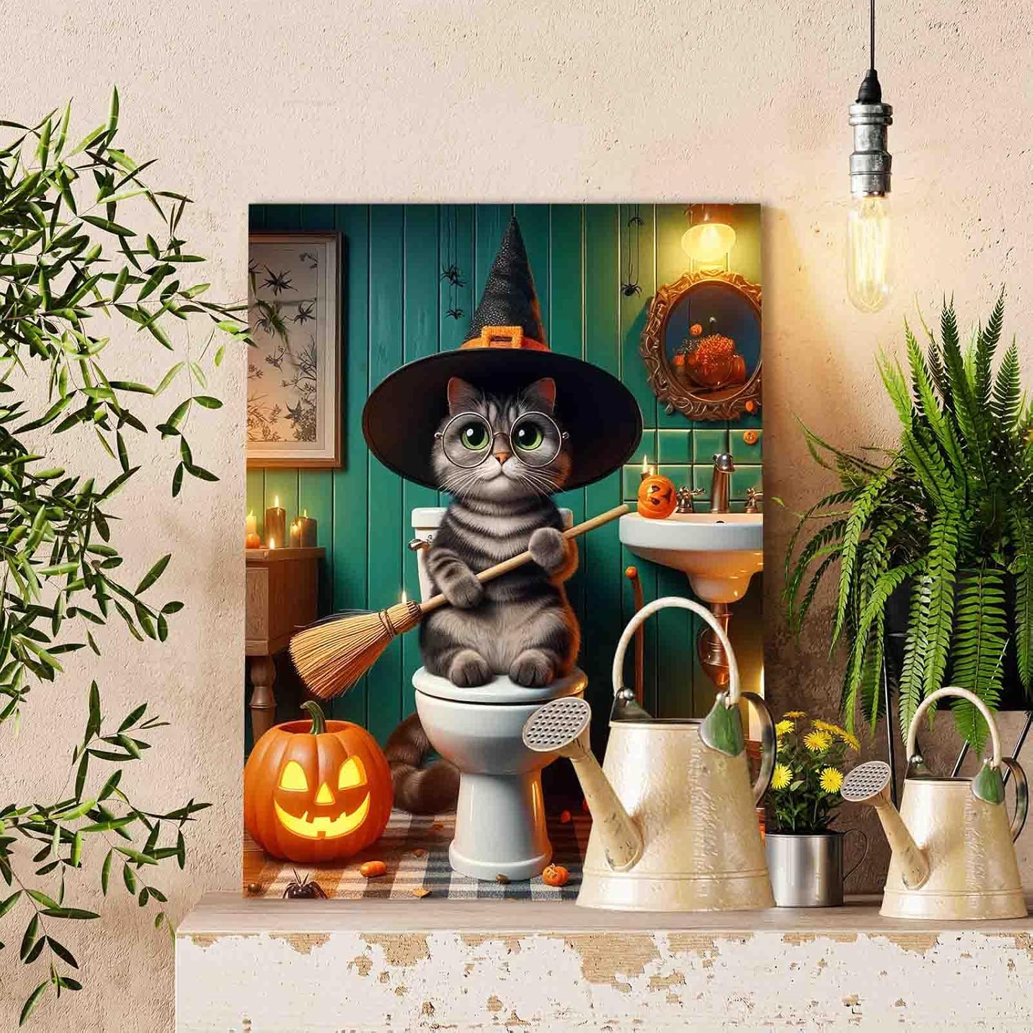 Walarky All Saints' Day Chicken Paint by Numbers Halloween with Brushes Acrylic Pigment Handmade Holiday Gifts Relaxation Entertainment Activity Perfect for Family Game Nights (DIY Frame)