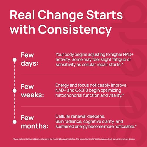 Miniatura 7 de Suplemento NAD+ para mujeres, alternativa NMN con -NAD+, Trans-Resveratrol, CoQ10, D-Ribosa - Promueve la renovación celular, la energía y la salud