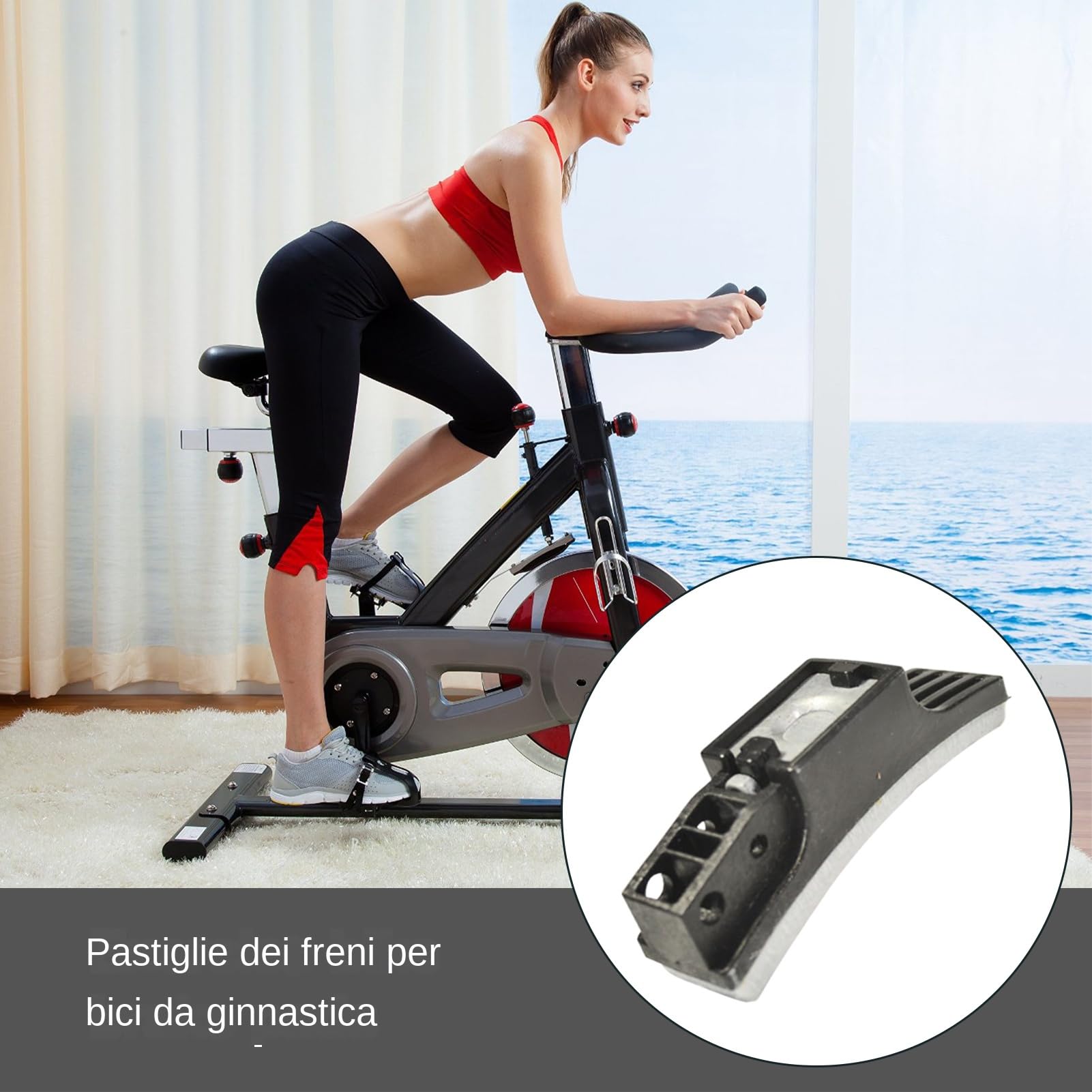 Pastiglia Freno Per Cyclette In Metallo E Feltro – 11x3 Cm, Per Resistenza E Sicurezza, Accessorio Per Spin Bike