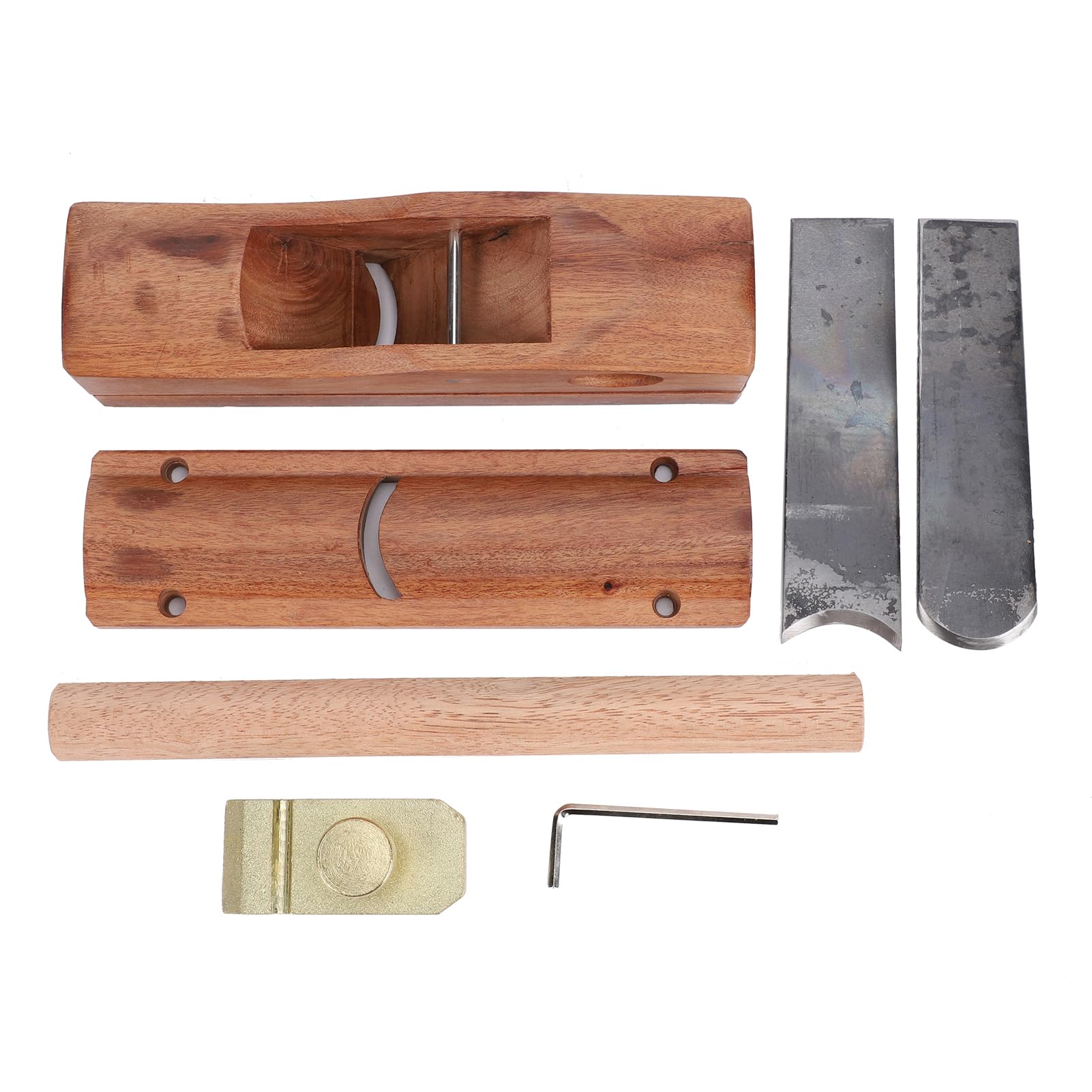 Jeffergarden Pialla in Legno, Pialla a Mano in Palissandro Rosso per | Lama in Acciaio per Utensili, Leggera per Progetti Artigianali, Base Piatta Lucidata, Uso per Scanalatura e Modellatura