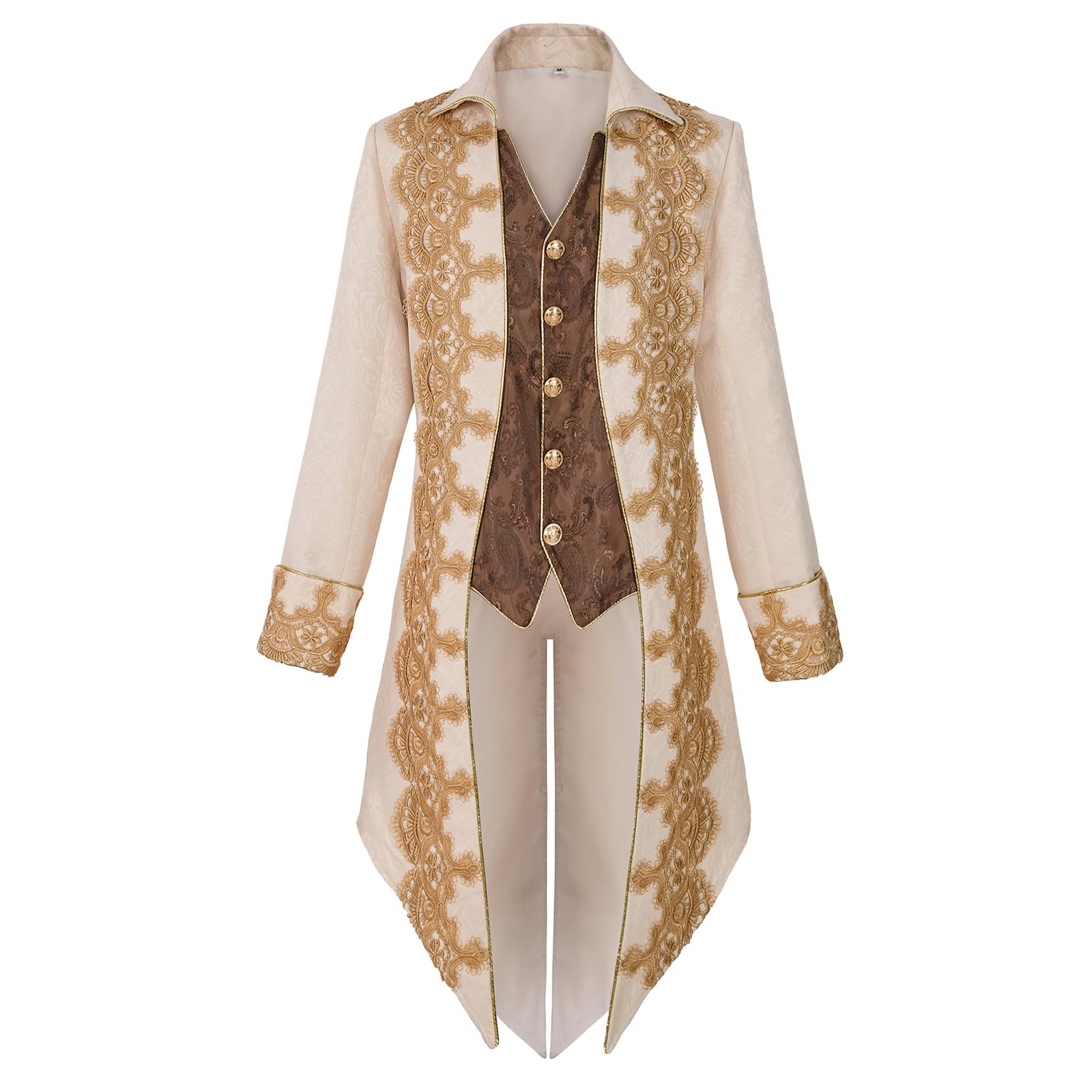 Veste de smoking médiévale pour homme broderie vintage gothique steampunk