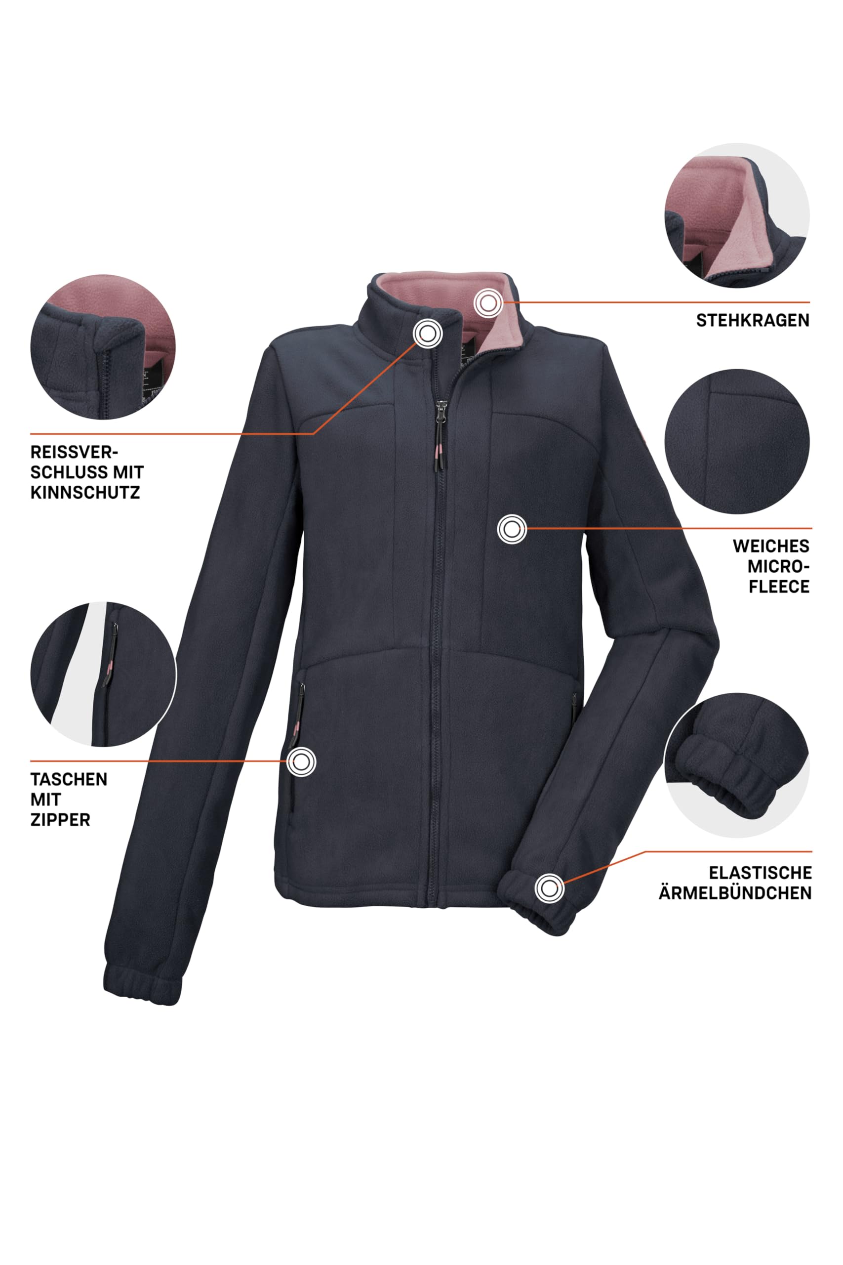 Killtec Mädchen Kow 216 Grls Flc Jckt Fleecejacke mit Stehkragen