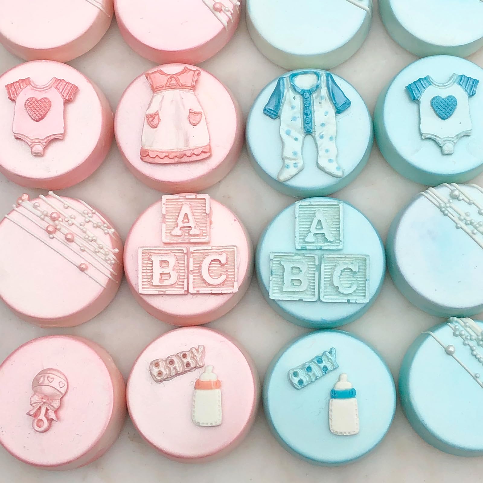 Moldes de chocolate para bebé, baby shower, pies de bebé, moldes de silicona para biberones, ropa, botones, fondant, decoración de pasteles, decoración de cupcakes, caramelos, azúcar, manualidades,