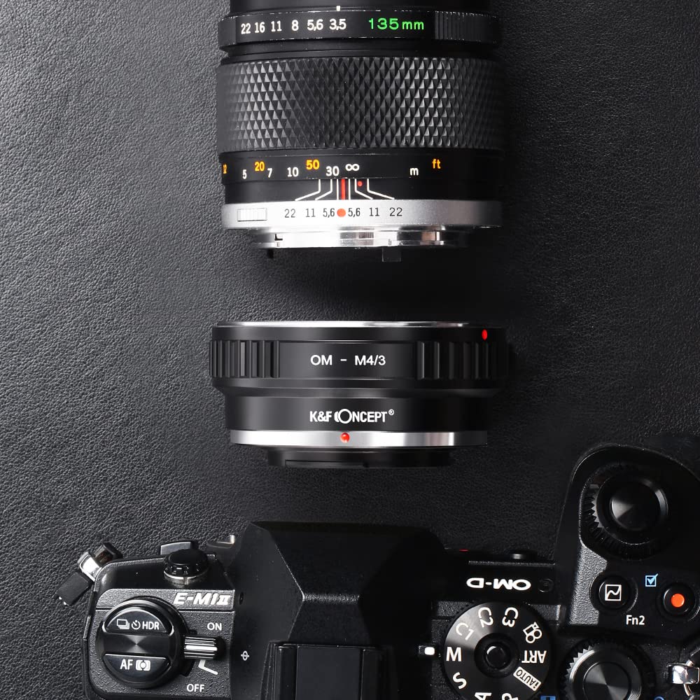 K&F Concept OM-M4 / 3 Adattatore per Obiettivo Anello Adattatore per Obiettivo da Olympus OM a Micro 4/3 Panasonic GF1 GF2 GF3 GF5 GF6 G1 G2 G3 G6 GX1 GX7 GH1 GH2 GH3