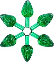 Vista 17 de National Artcraft® Luces grandes de cerámica para árbol de Navidad estilo giro de cristal, paquete de 25