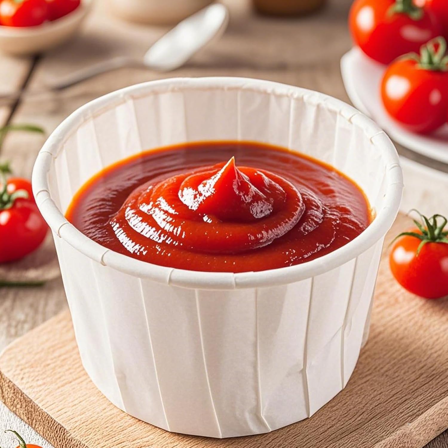 KEILEOHO 800 Pack 2 OZ Treated Paper Souffle Portion Cups, Food Grade Paper Condiment Cups for Condiments, Samples, Popcorn, Candies, Measuring, White