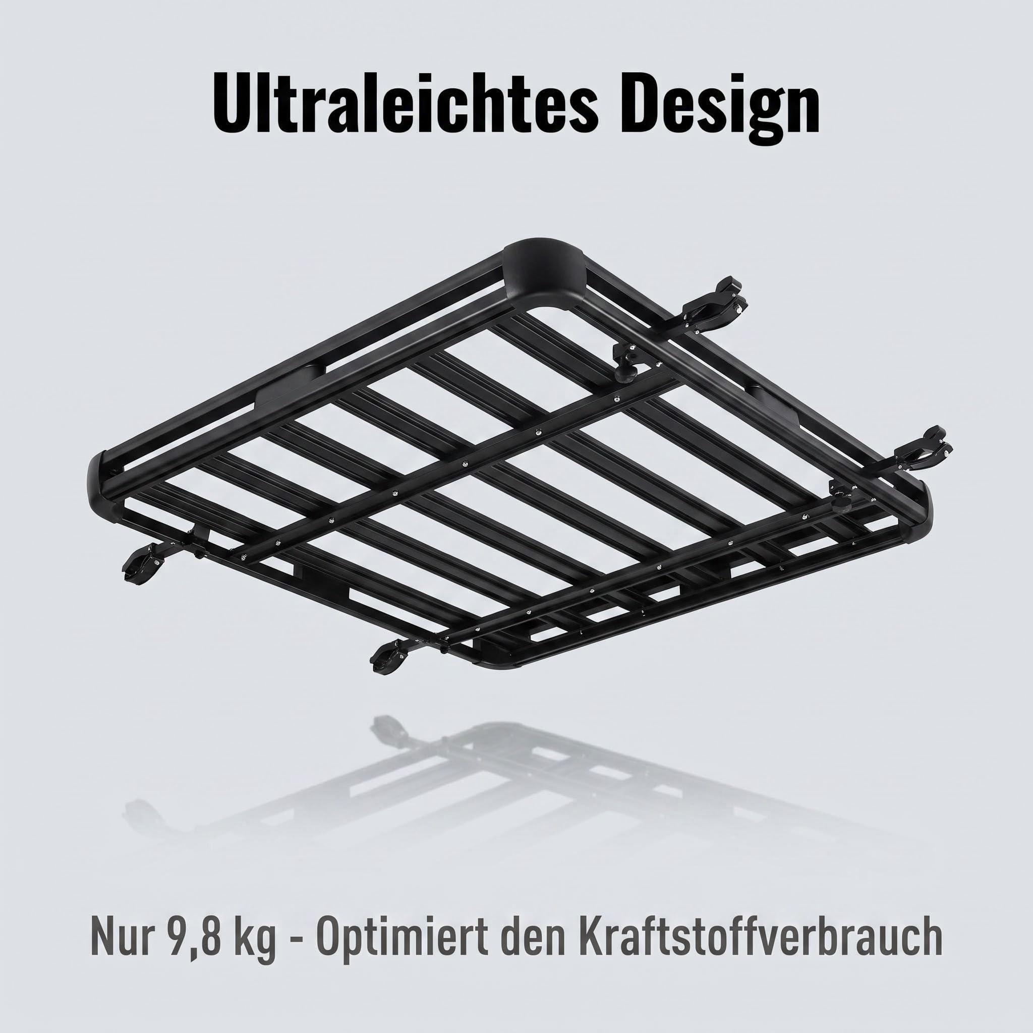 Barres de toit de voiture, barres de toit en aluminium, panier de toit en aluminium avec déflecteur de vent, charge maximale 150 kg, largeur réglable, convient pour SUV avec porte-bagages intégrés