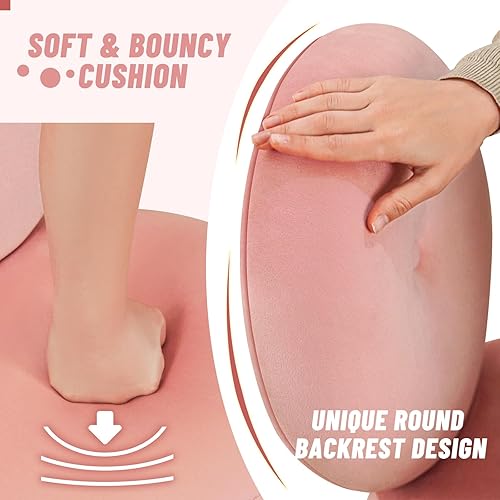 Miniatura 4 de Furniliving Taburete de tocador de terciopelo con respaldo, silla de maquillaje para tocador con patas de metal, silla de sala de estar de mediados