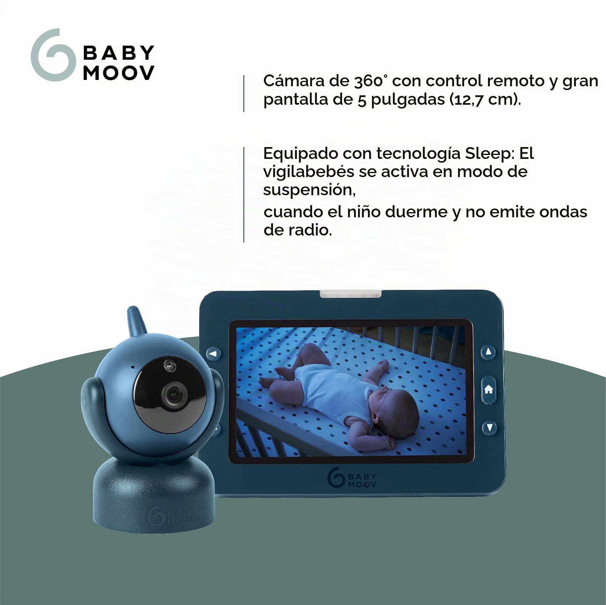Babymoov Vigilabebés Motorizado Yoo Master 5" Controla el Giro a Distancia