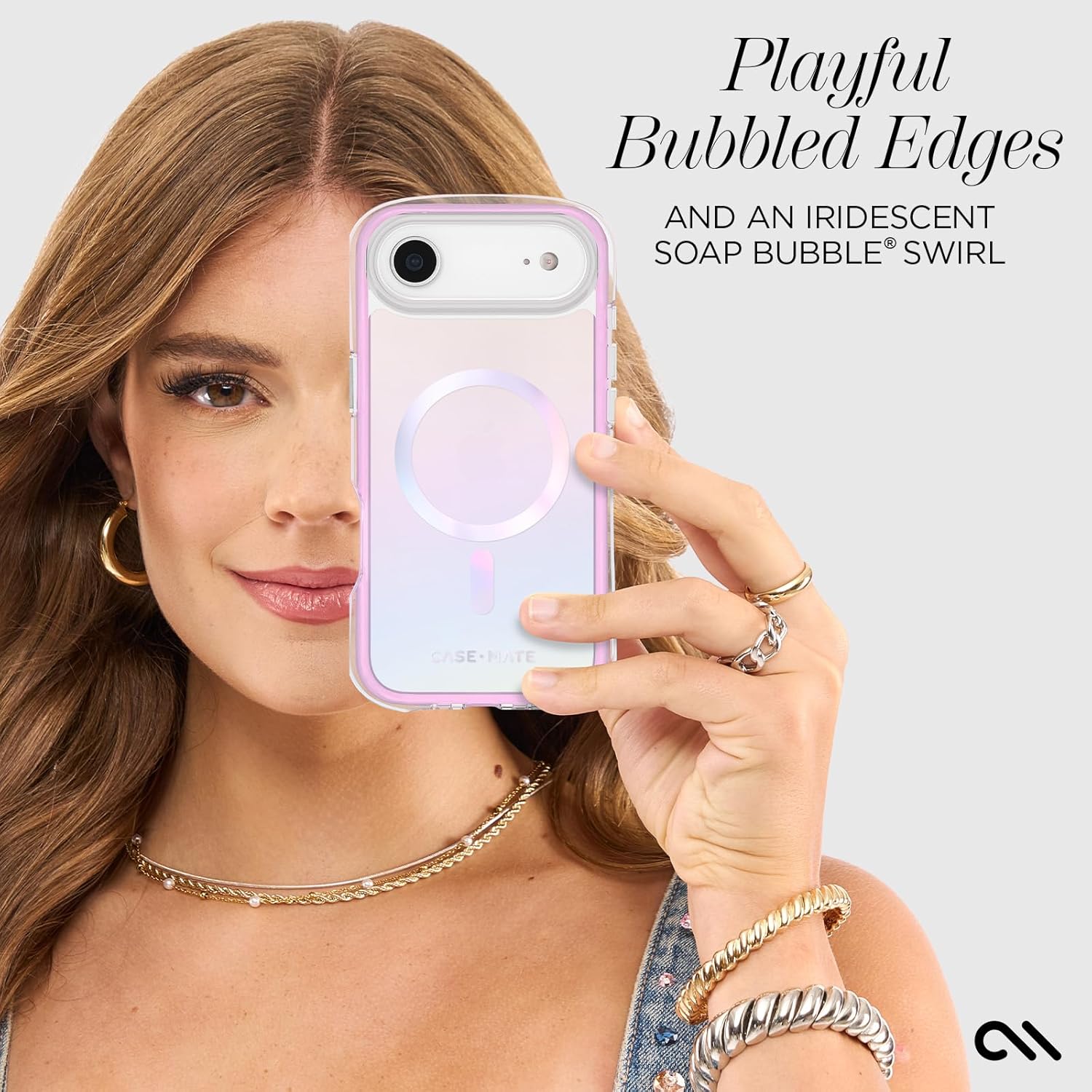 Case-Mate Jelly Pop Soap Bubble iPhone Air Case [Compatible with MagSafe] - Stylish Phone Case for Women with 16ft Drop Protection - Premium Magnetic Cover for iPhone Air - Iridescent