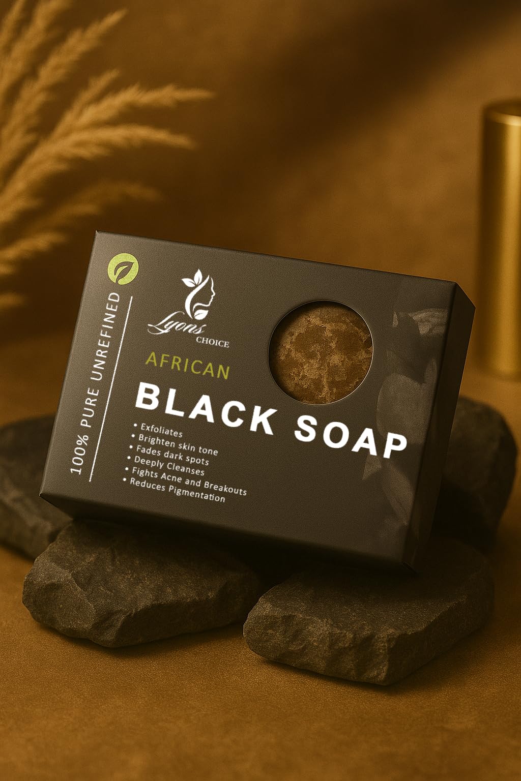 African Black Soap 150g, 100% Natural Organic Skincare, Exfoliates, Brightens Skin, Fades Dark Spots, Deep Cleansing - Image 2