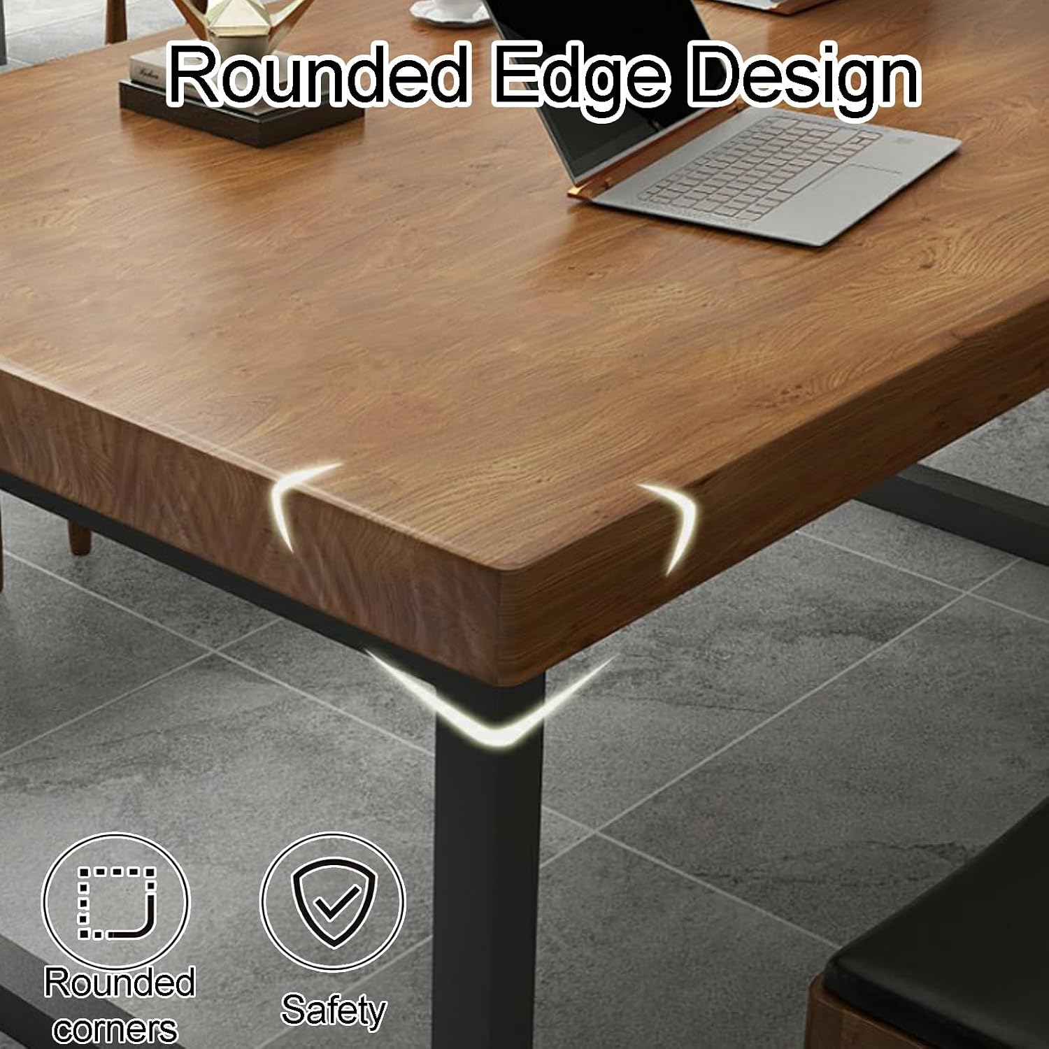 Rectangle Conference Table, Wood Large Office Meeting Table, Business Style Wooden Training Tables, for Office Meetings, Training Rooms, Conference Spaces(120x60x75cm)