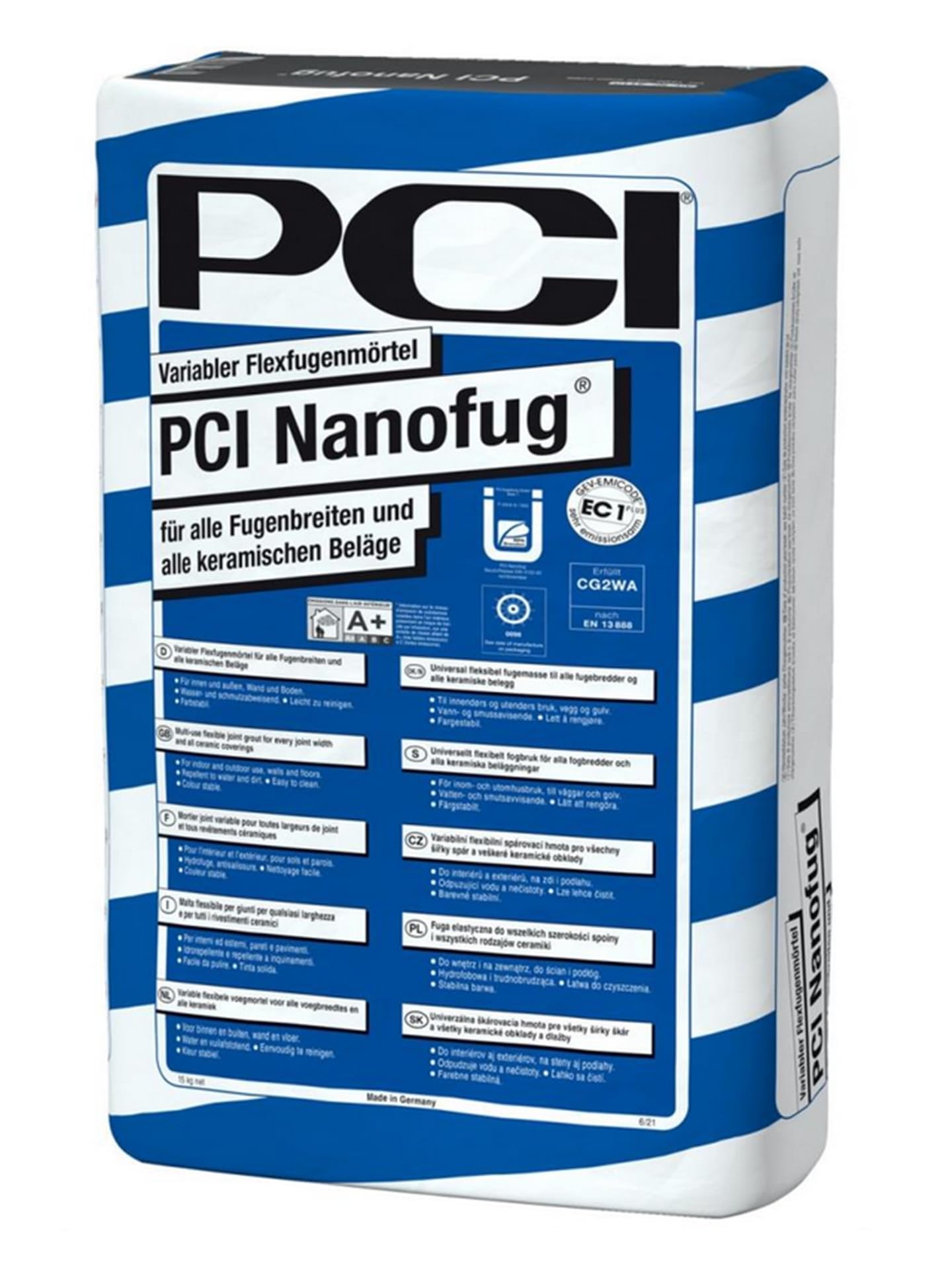 PCI Nanofug 15 kg nr 43 Pergamon zmienna zaprawa do fug giętkich w szczególności do okładzin kamionkowych i kamionkowych Sika