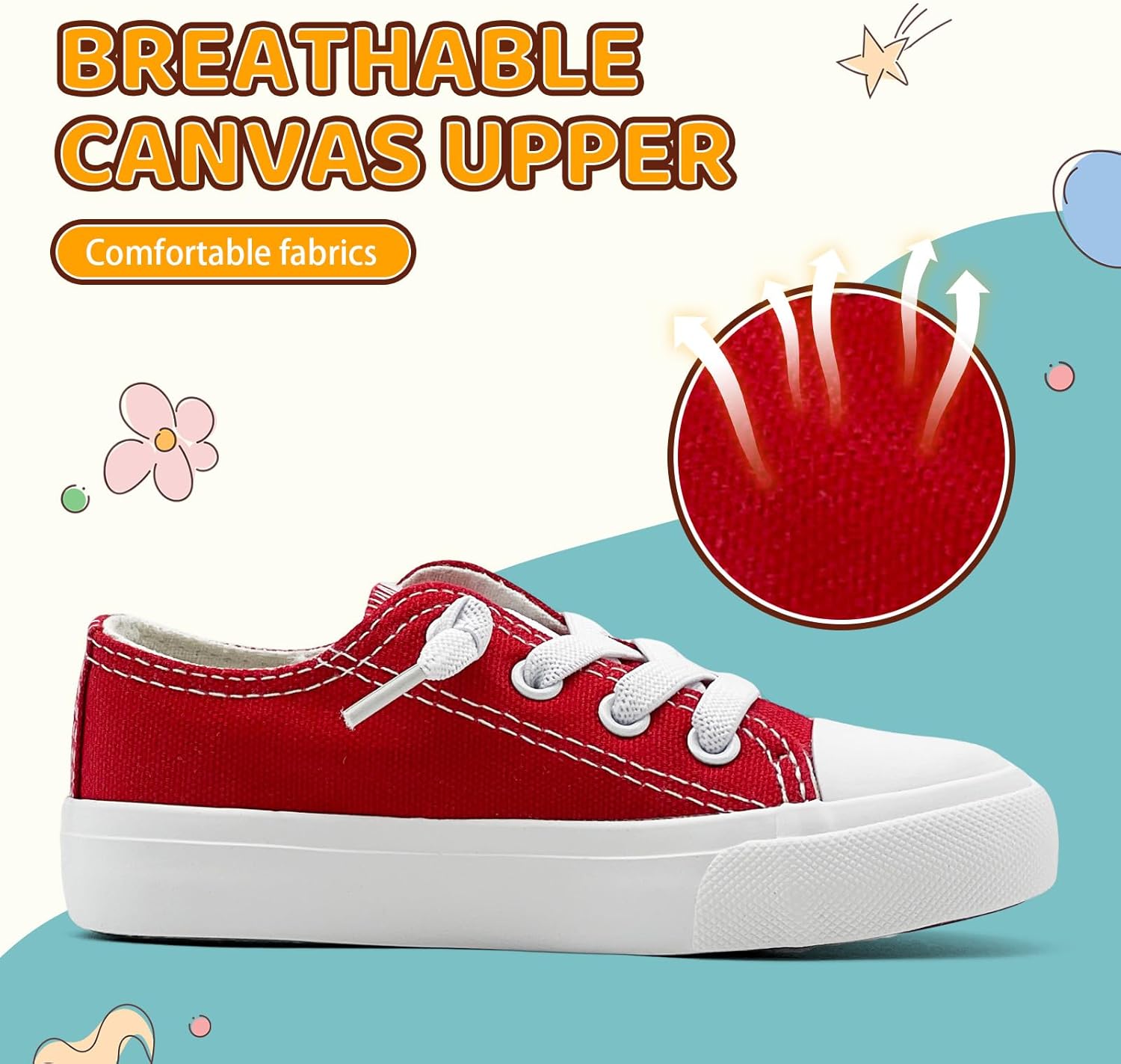 xinran&shengli Toddler Kid Canvas Shoes Boys and Girls Lace Up Low Top Sneakers Little Big Kids Slip On Tennis - Image 4