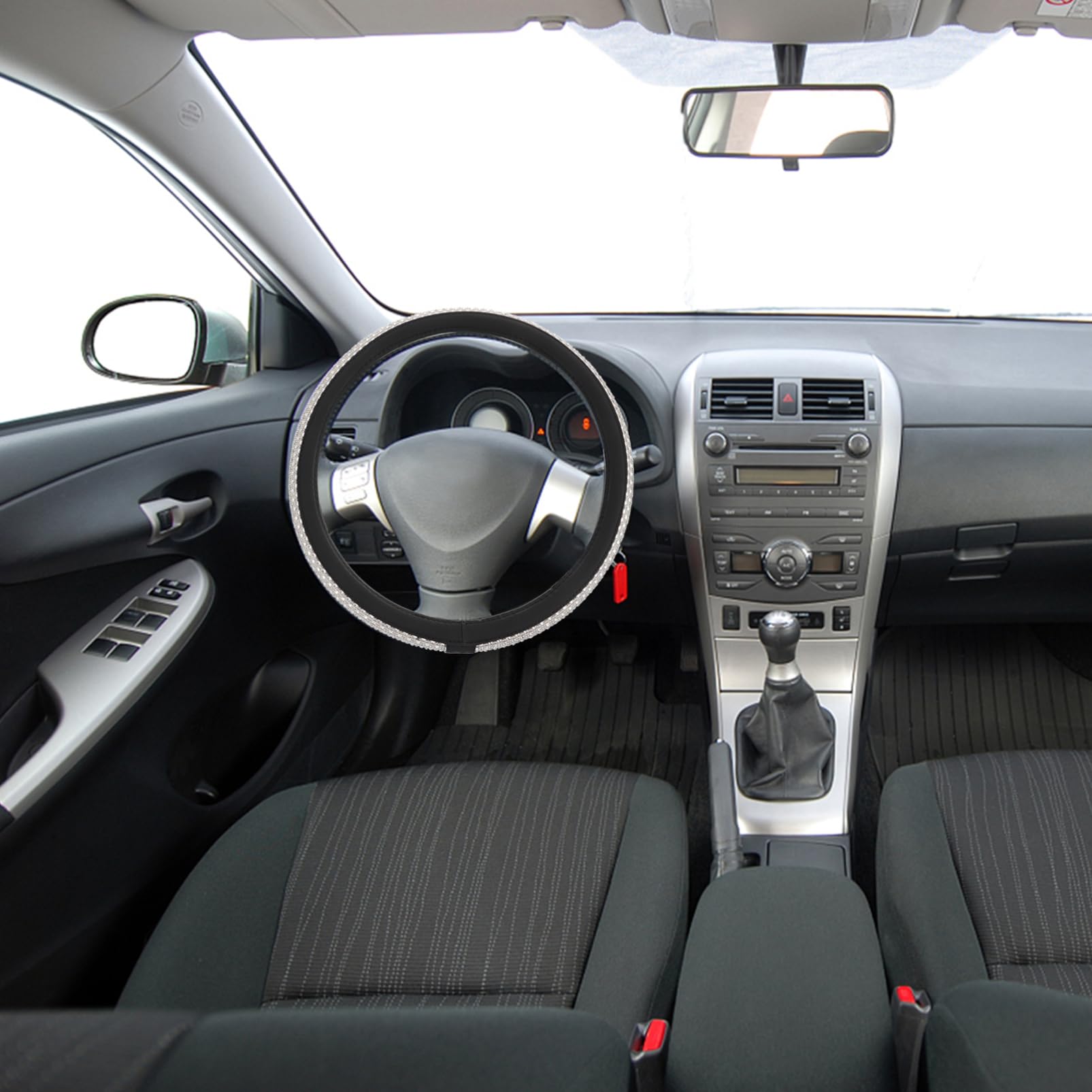 Copri Volante Auto Antiscivolo 1 Pezzo in Seta Ghiaccio Bianco | Copertura Volante Auto in Estive Vacanze, Copri Volante Panda, Copertura Protettiva per Volante Auto