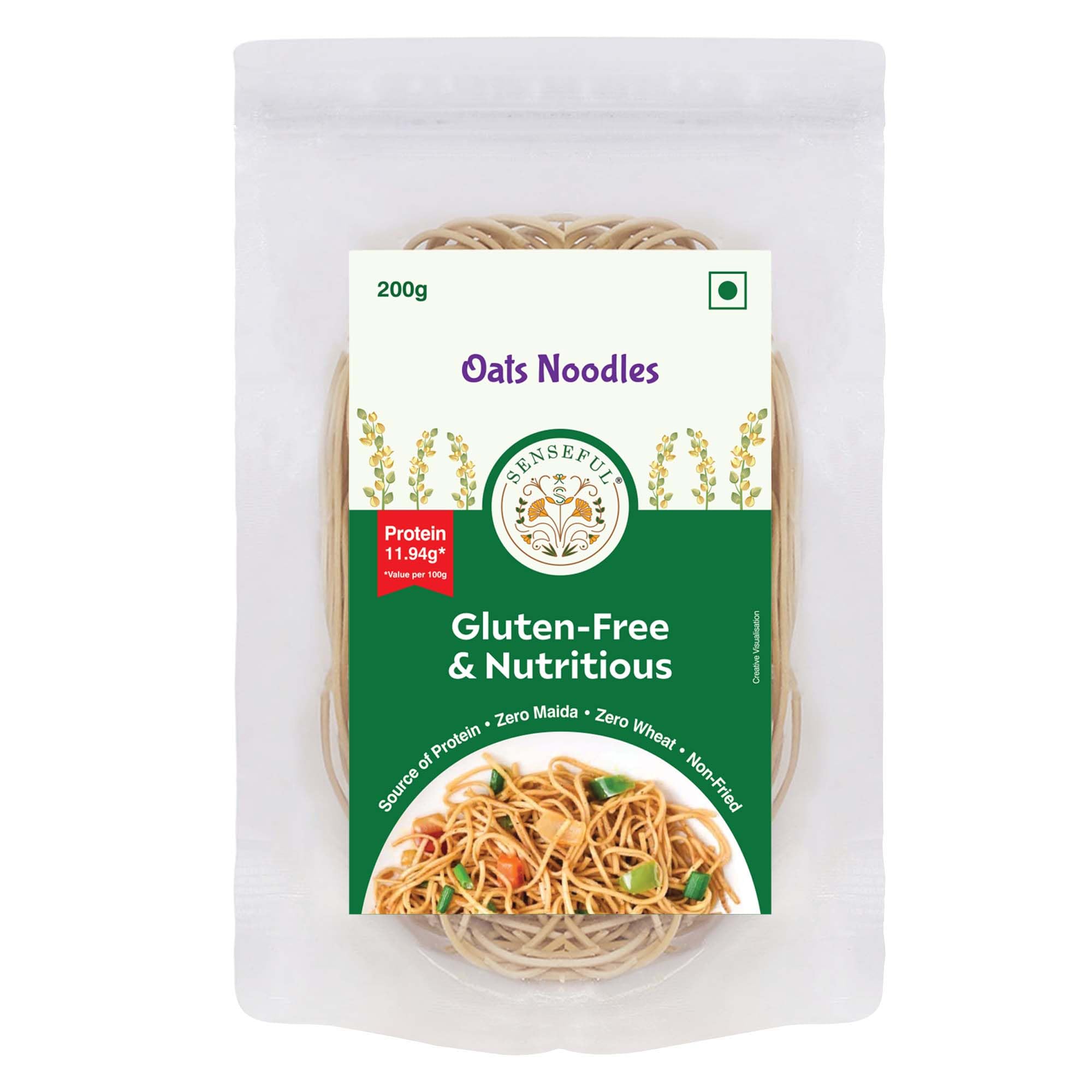 SENSEFUL Oats Noodles - Gluten-Free, High Protein, Zero Maida, Zero Wheat, Non-Fried, Cholesterol Free & Trans-Fat Free - 200 gm (B092JMQ62P) Amazon Price History, Amazon Price Tracker