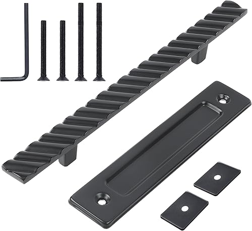 Juego de manijas de puerta corrediza de latón macizo, diseño de dos lados de alta resistencia de 12 pulgadas, para puertas correderas de granero, disponible en Yaxa Costa Rica