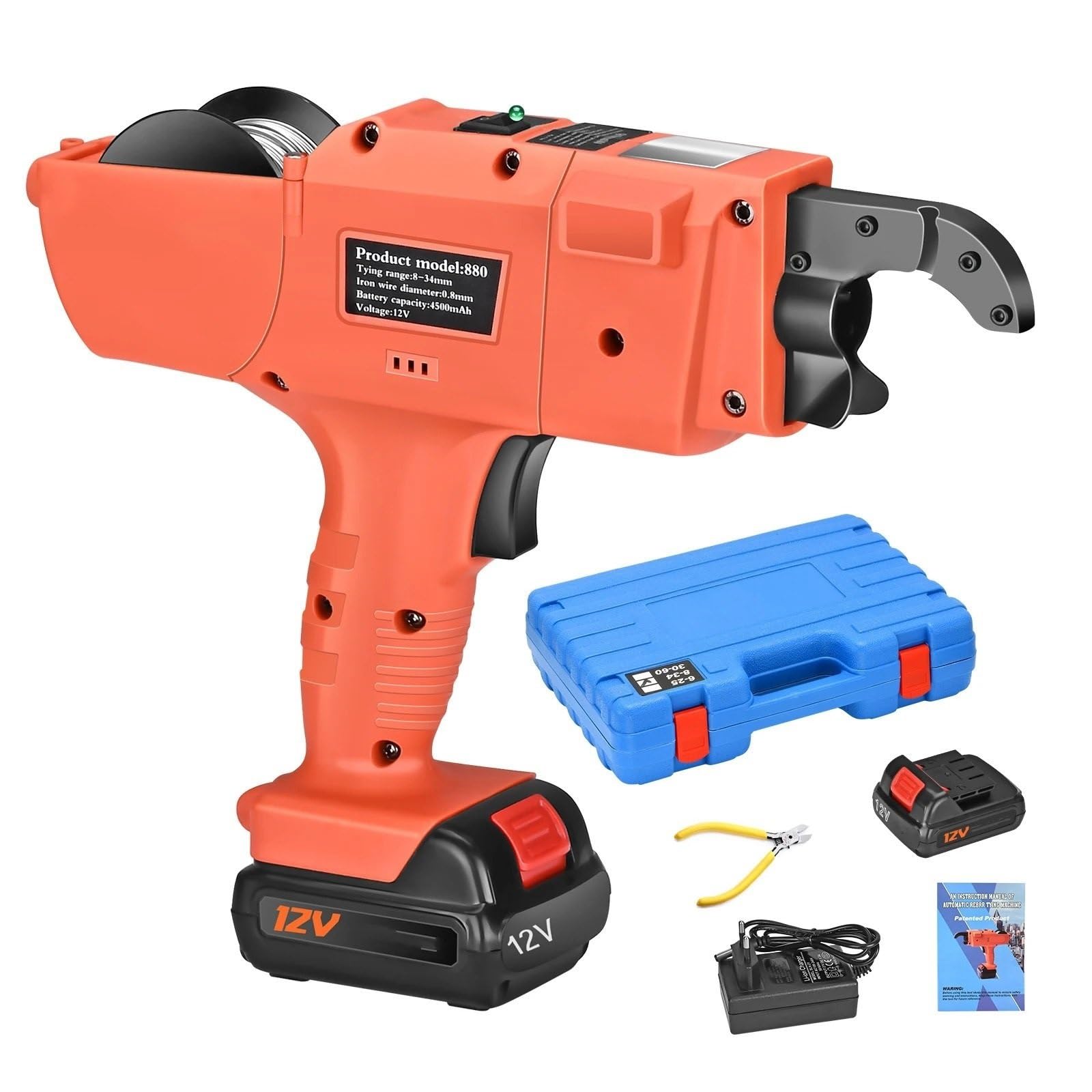 Macchine rilegatrici Macchina di rilegatura del livello dell'armatura 8mm-34mm 12V 4500MAH Automar Auffata Legatura Macchina elettrica Legatura elettrica Rilegatrice a dorsi plastici(Set)