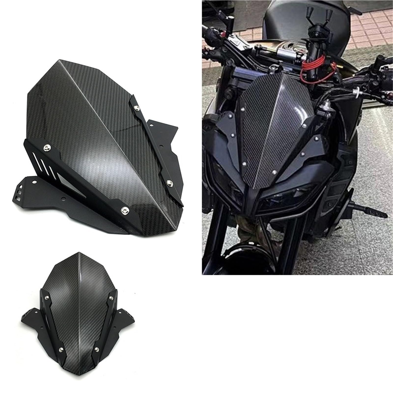 Deflektor motocykla Pasuje do YAMAHA MT-09 MT 09 2017-2020 MT09 FZ09 FZ-09 fz 09 17-20 Akcesoria motocyklowe osłona przedniej szyby spojler przedłużający szyba przednia