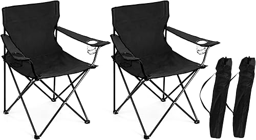 Miniatura 8 de Leonyo 2 sillas plegables de campamento, sillas de césped al aire libre para adultos con portavasos, sillas de campamento portátiles con bolsa de