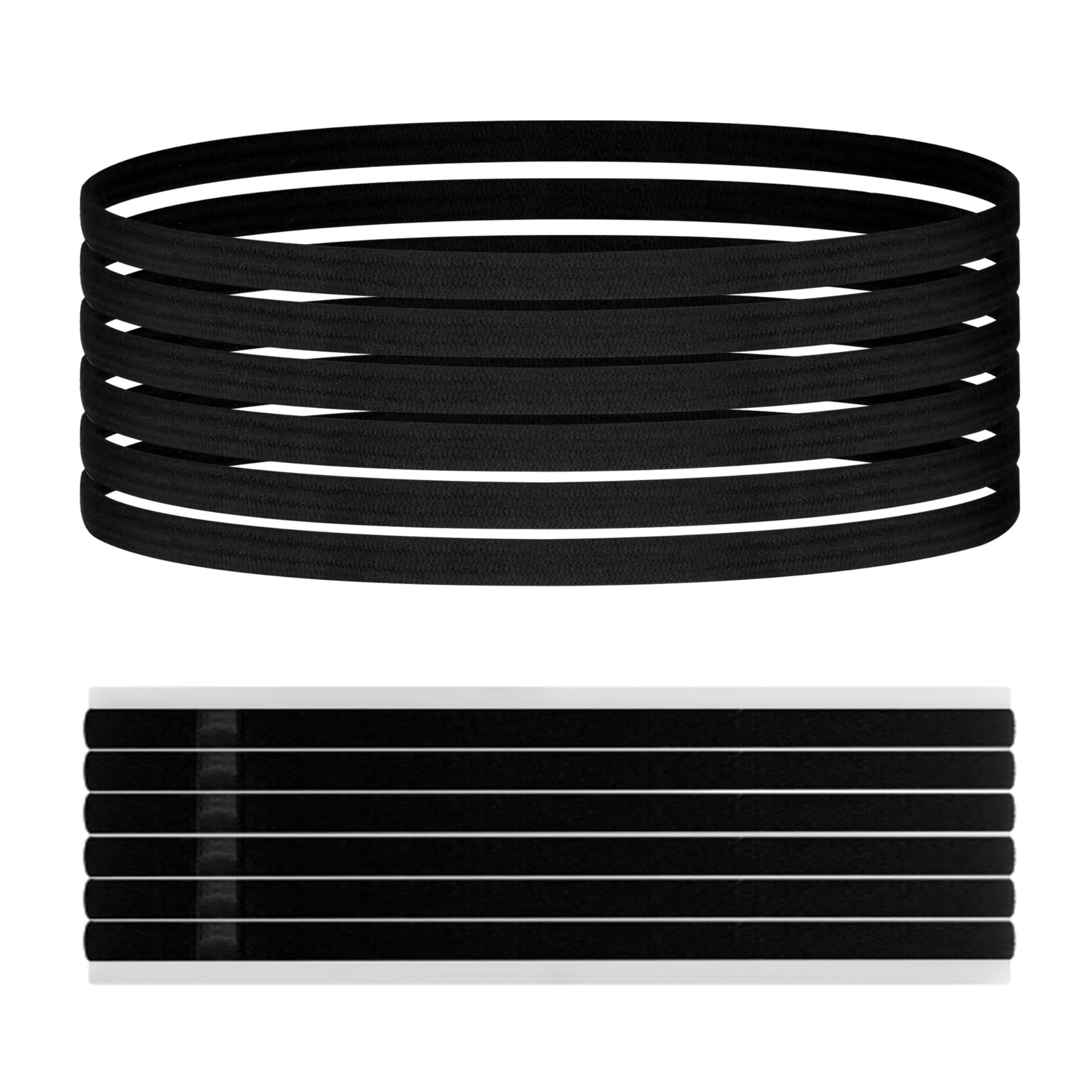 Fascia Elastica per Capelli |20CMX9MM|✮GARANZIA A VITA✮ - 4/6/8/10 Fascette Elastiche per lo Sport, Interno in Silicone Antiscivolo - Allungabile Fino a 70cm - Fascetta Fitness per Uomo e Donna