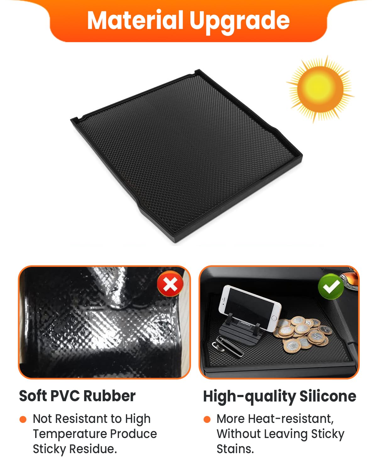 Dashboard Mat For Subaru Forester, Crosstrek, Impreza (2019-2023) - Silicone Protector, Black - View #4