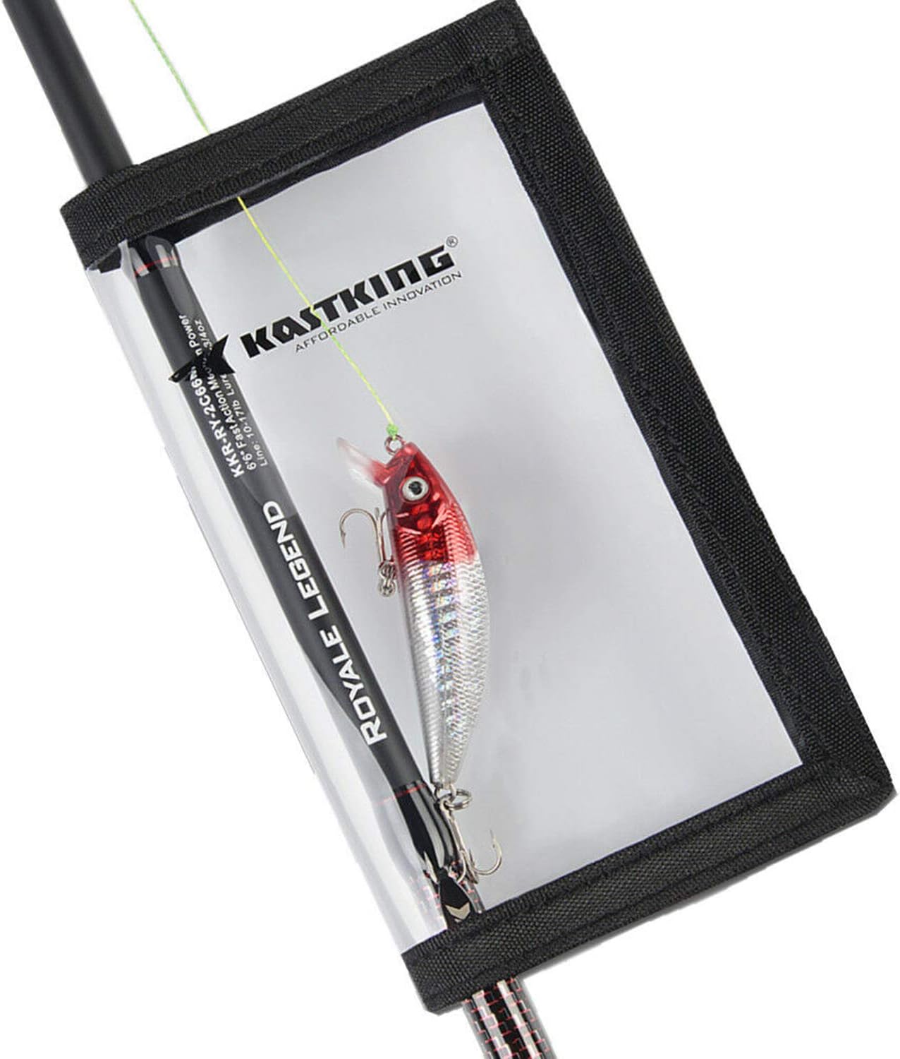 KastKing Madbite Lure Wraps, Available in Two Sizes, Keeps Lures Safe, Durable & Clear PVC, Easily See Lures, Easy Open and Close Hook & Loop System, Great Value, Includes 4 Lure Wraps