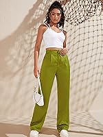 Vista 5 de Floerns Pantalones largos de entrenamiento de cintura alta para mujer