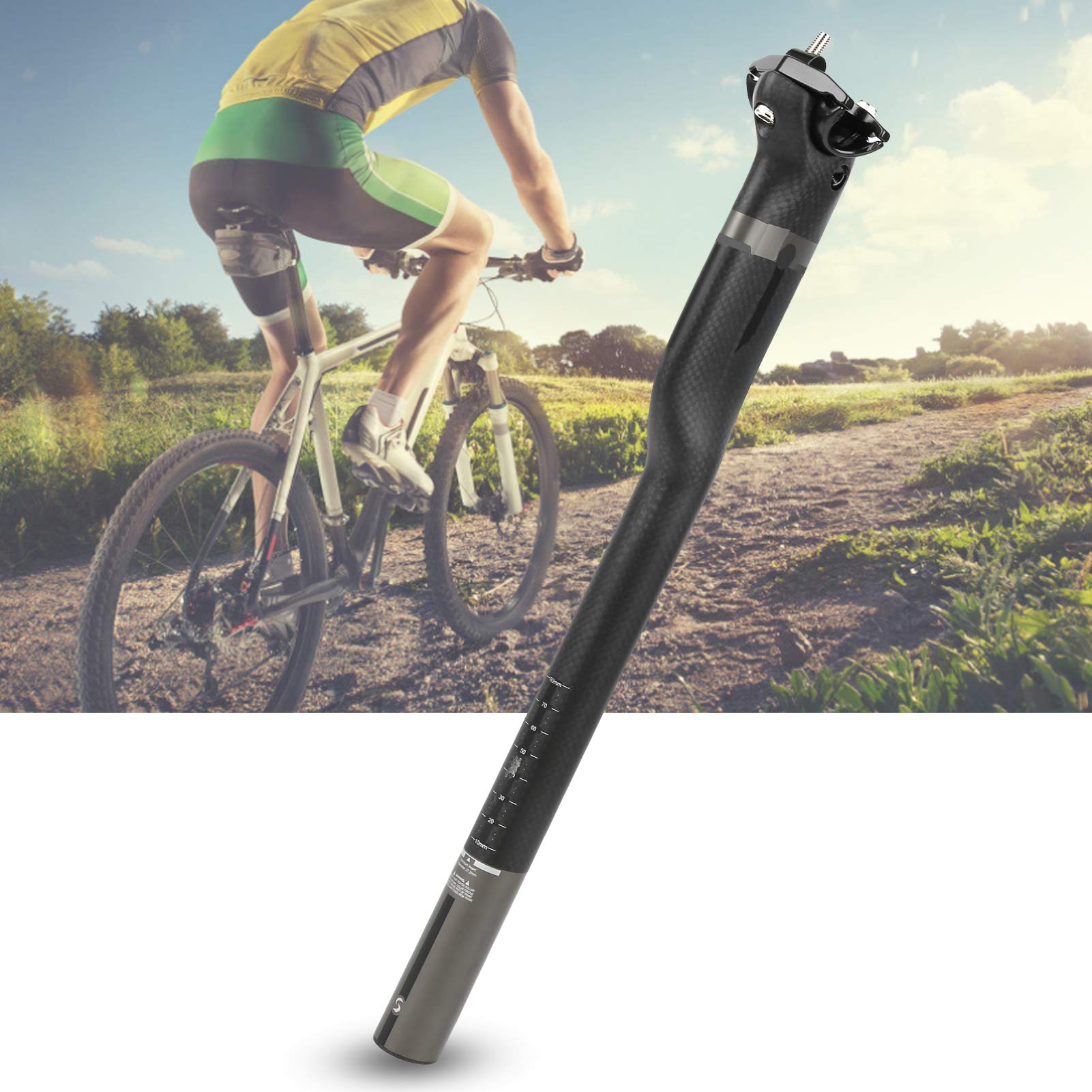 Sztyca rowerowa, włókno węglowe 27,2x400mm sztyca podsiodłowa do roweru do składania kolarstwa szosowego, górska łatwa w montażu i demontażu