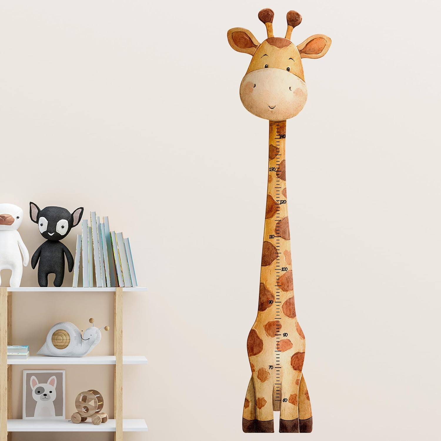 Giraffe Kids Height Wall Decal,Cute Animal Height Stickers, Children's Room Growth Chart Stickers for Wall,Peel & Stick Kids Growth Animal Decals for Boys and Girls Bedroom,Toddler Playroom.