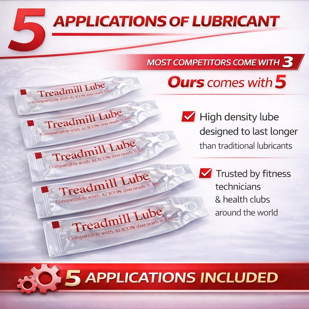 Fold-N-Glide Treadmill Maintenance Kit |Treadmill Lubricant for Belt | 5 x Lube Applications | Foldable Metal 23" Applicator Wand | Directions Included (Fold-N-Glide 5 Applications Kit)