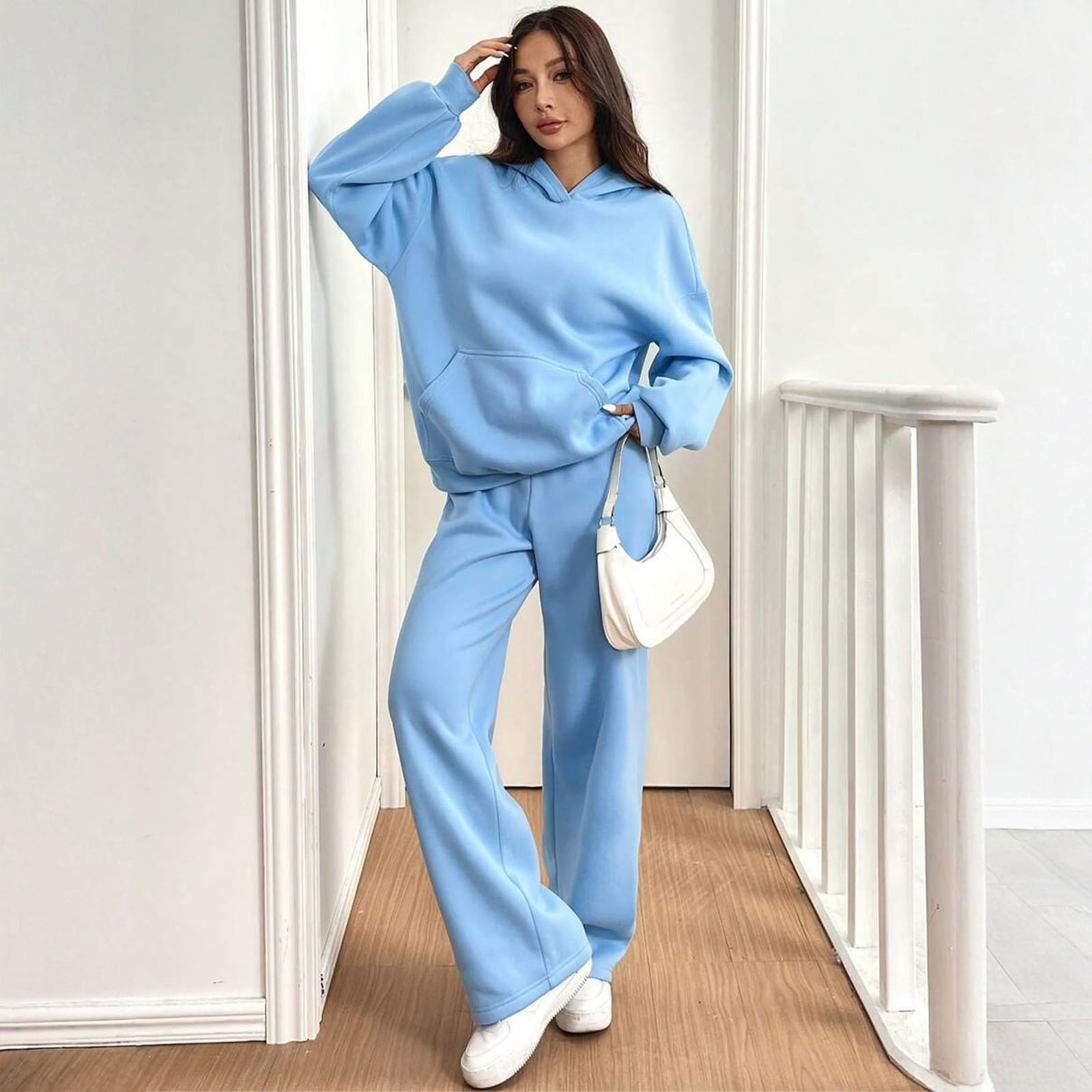 Conjunto Mujer Invierno, Conjuntos de Trajes Suaves, Atuendo Moderno Invierno Manga Larga Encapuchado Exterior Adaptar Estirar