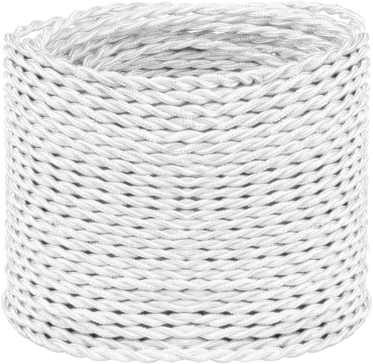 Helunsi 32.8ft Twisted Cloth Covered Wire, White 18/2 Cloth Covered Electrica...