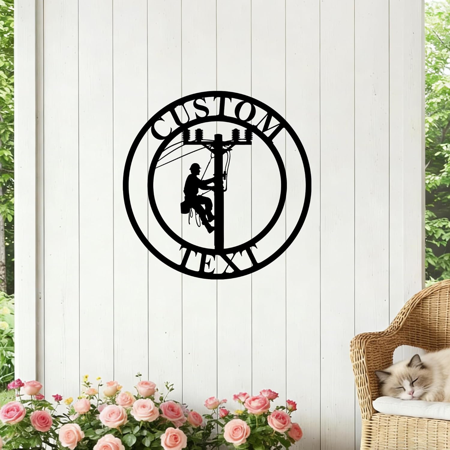 Personalized Lineman Metal Sign Custom Lineman Name Sign Electrical Wall Decor Lineman Electrician Gift