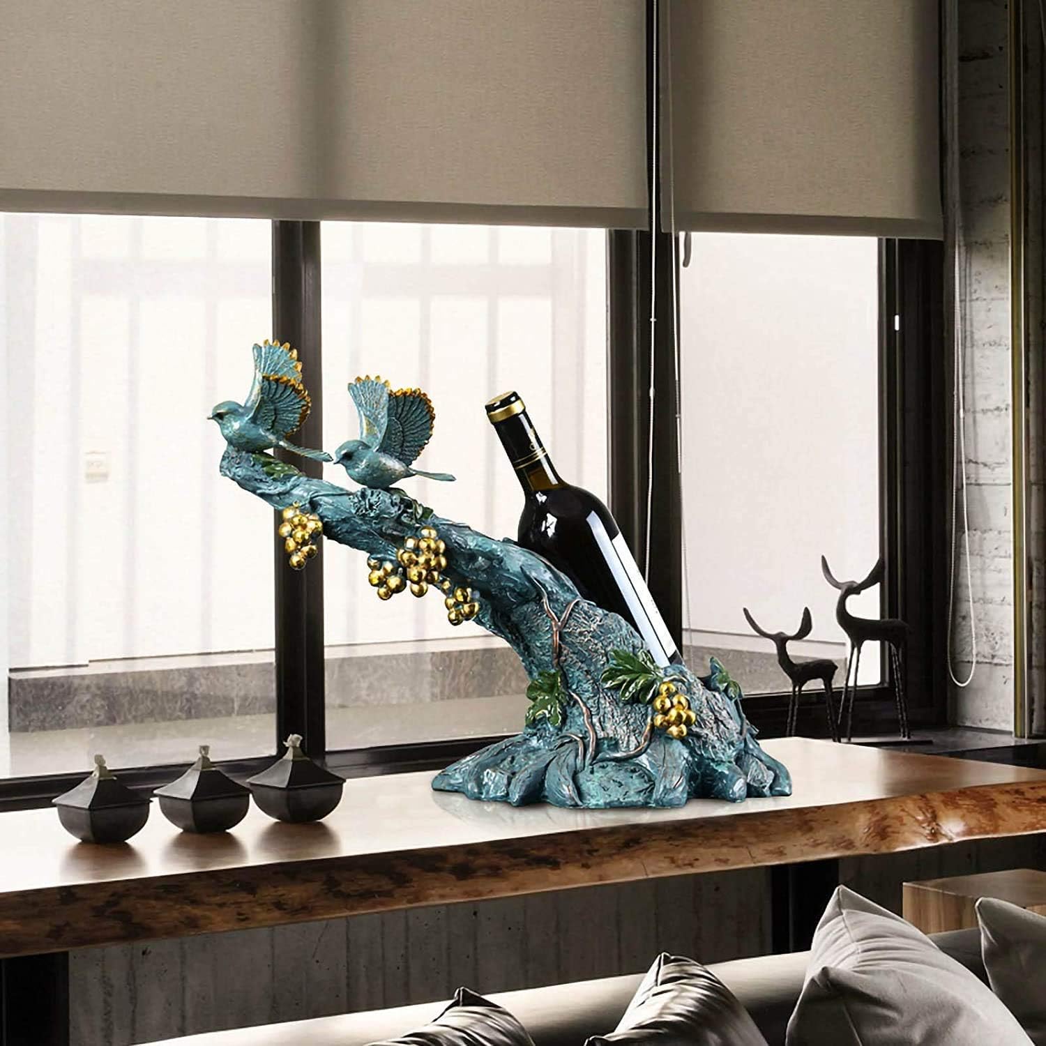 Industrial Tabletop Wine Racks Bottles Holder for 1 Bottles Desktop Decorating Wine Shelf Lover Gifts Wine Racks for Women
