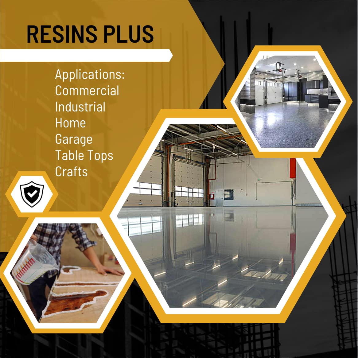 Resin Plus Polyaspartic Coating 70% Solids - 10 Gallon Kit (RS007) | Clear Gloss | Concrete Cement Wood Surface | Garage Floor Epoxy Kit | High UV and Abrasion Resistant | Professional Finish | RS007