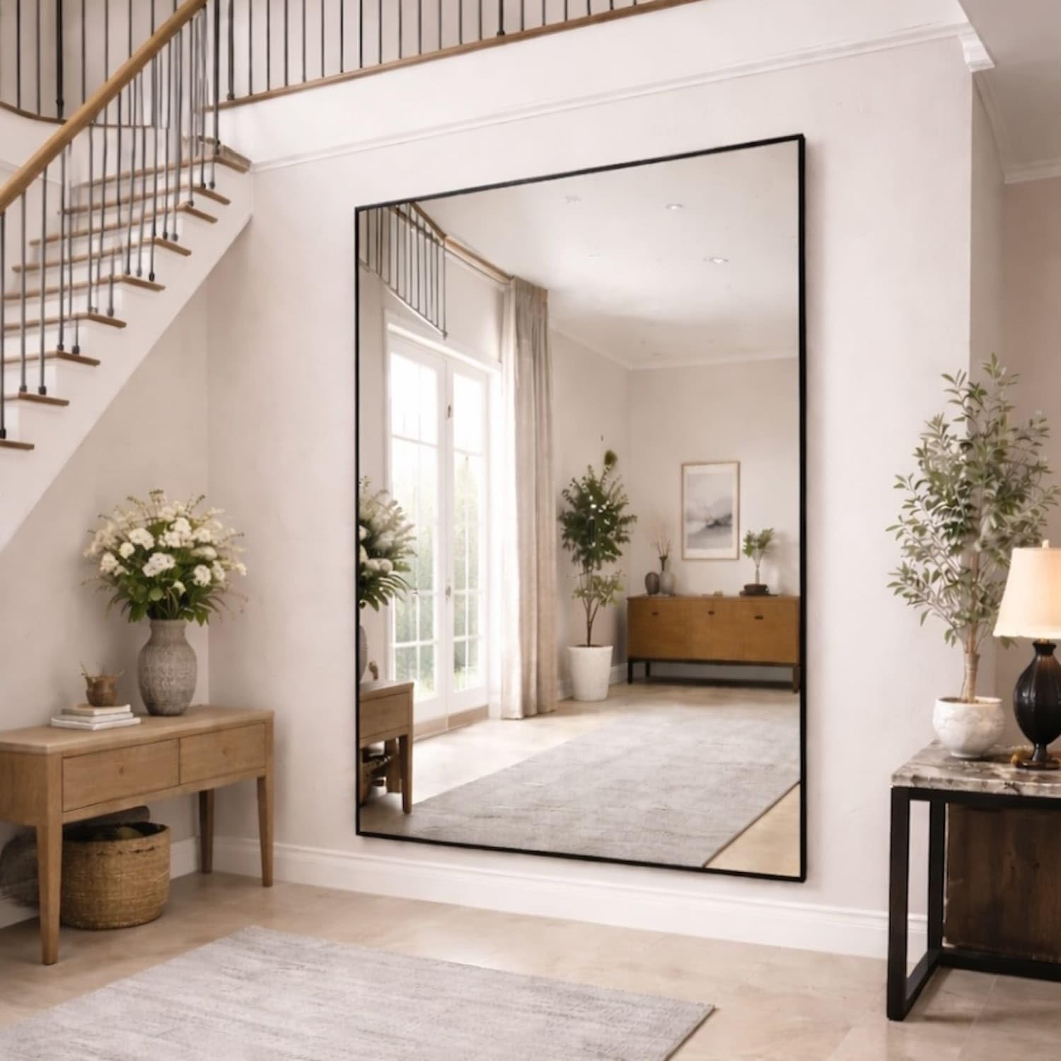 Pagazzi Black Takara - Full Length Metal Rectangle Mirror - 200Cm X 150Cm