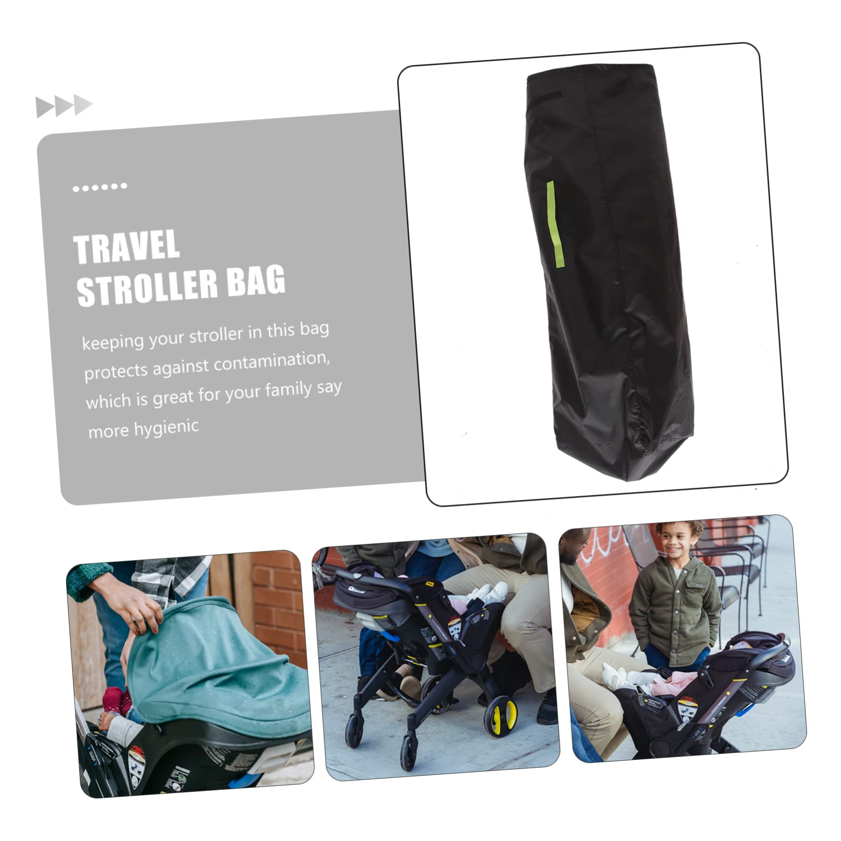 Yardwe Borsa Porta Passeggino Oxford Nero, Resistente All’acqua, Tracolla Singola, Facile da Pulire, per Viaggio e Gate Check