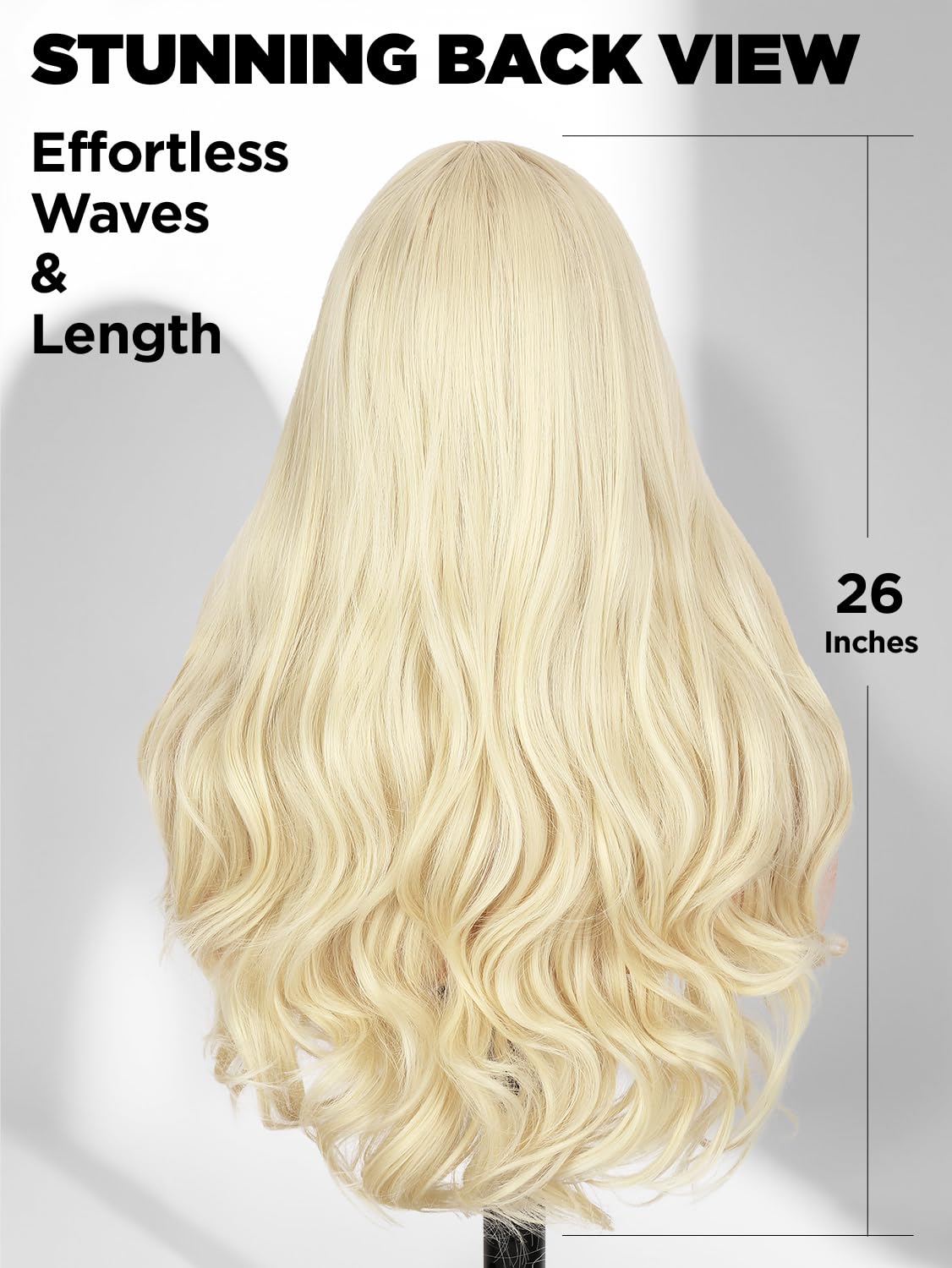 quickwig Blonde Wigs for Women and Girls Long Wavy Sun-kissed Blonde Wig 26 Inch Colored Wigs Heat Resistant Synthetic Middle Part Hair Wig for Daily Party Cosplay Use - Image 5