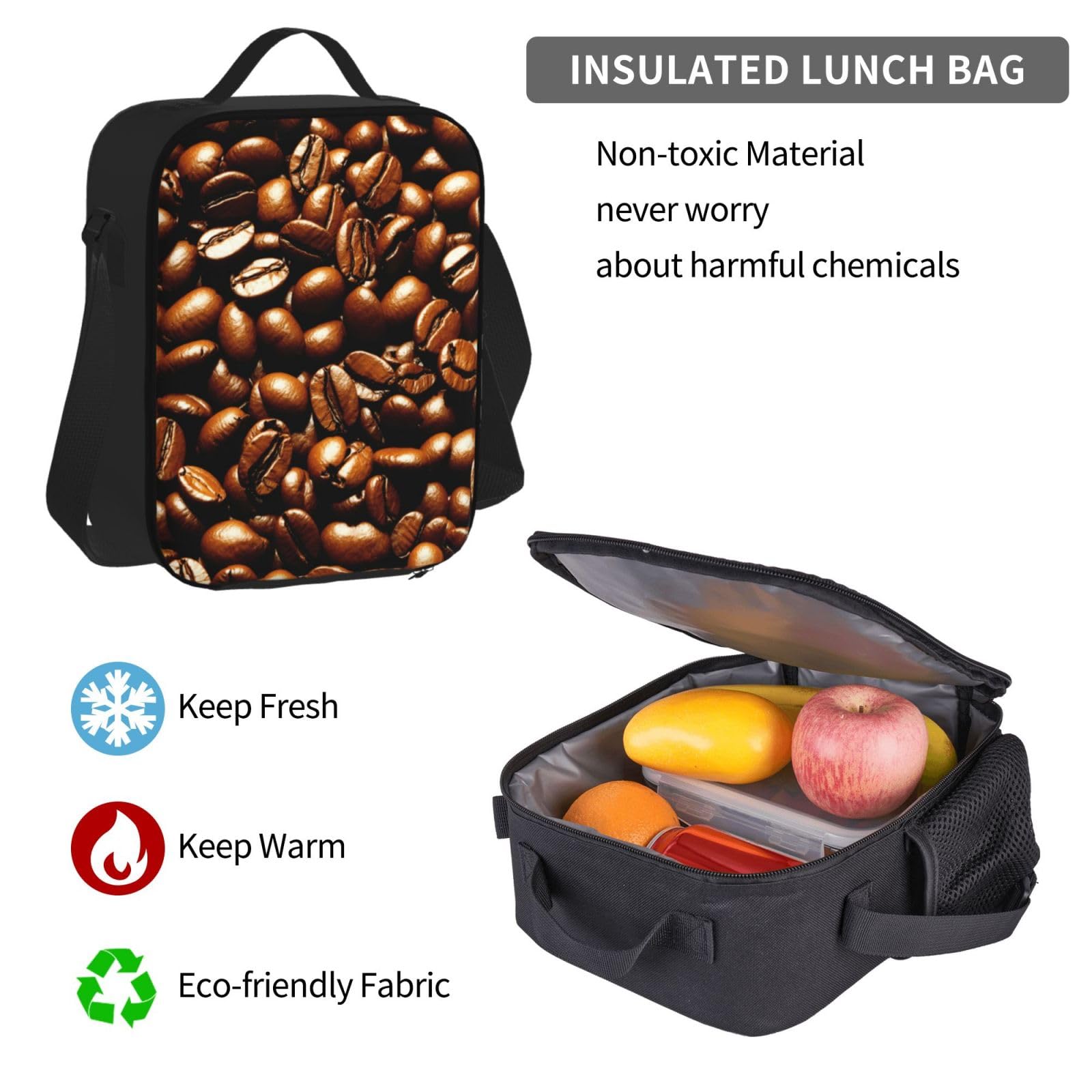 Zaino, borsa portapranzo, astuccio, set da 3 pezzi, per lavoro e
