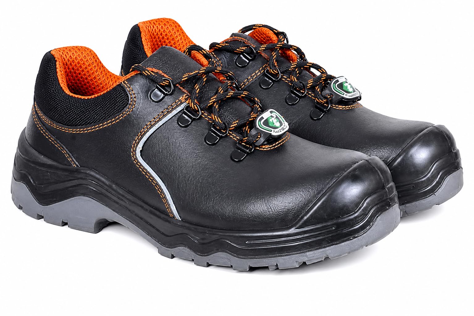 Zain Safety Shoes 11466 Cuba PU ISI Certified Microfiber Upper Injected Sole Anti-Static S1 SRC Slip Resistant Industrial Safety Shoes for Men Black Size 10-image-49
