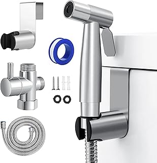 Handheld Bidet Shower Spray for Toilet | Stainless Steel Bidet Shattaf Sprayer Kit | Muslim Shower with 1.5m Hose & T-Adapter