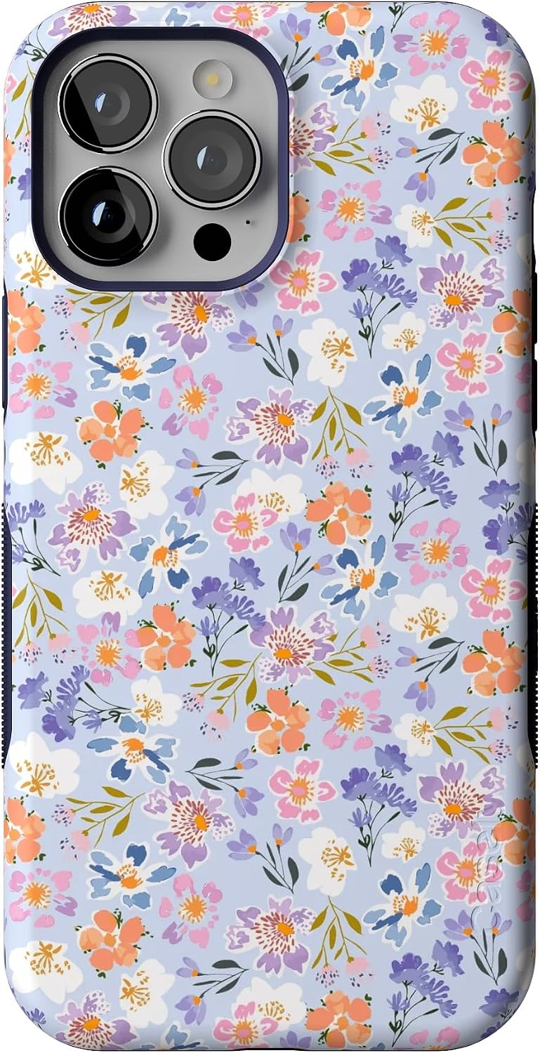 Casely iPhone 13 Pro Case | Poppy Meadows | Pastel Floral | Bold Protective Design | Compatible with MagSafe