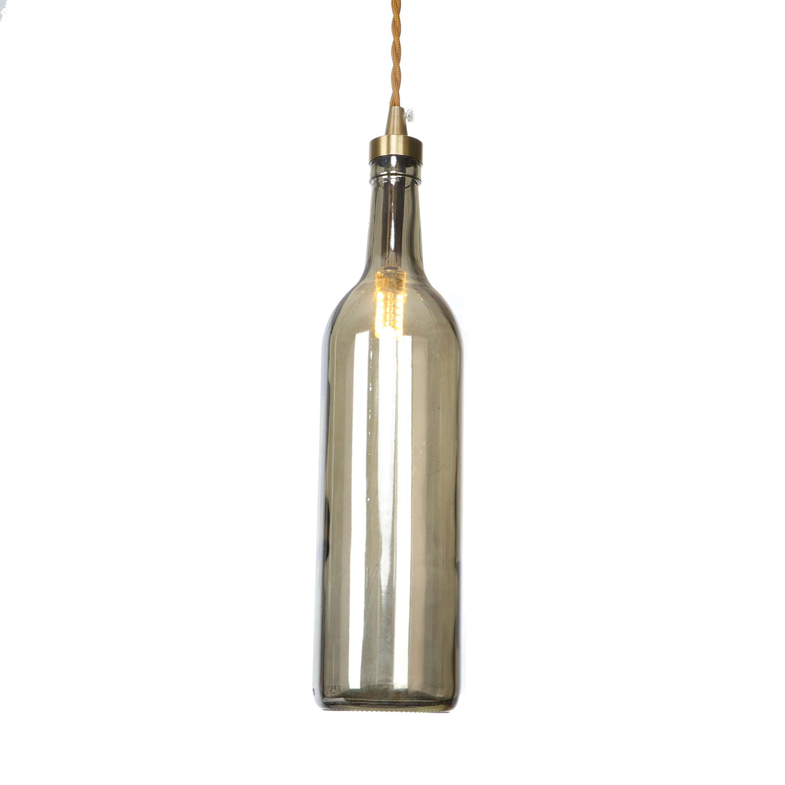 Lustres bouteille de couleur réglable verre pensionmaliste au design gris unique