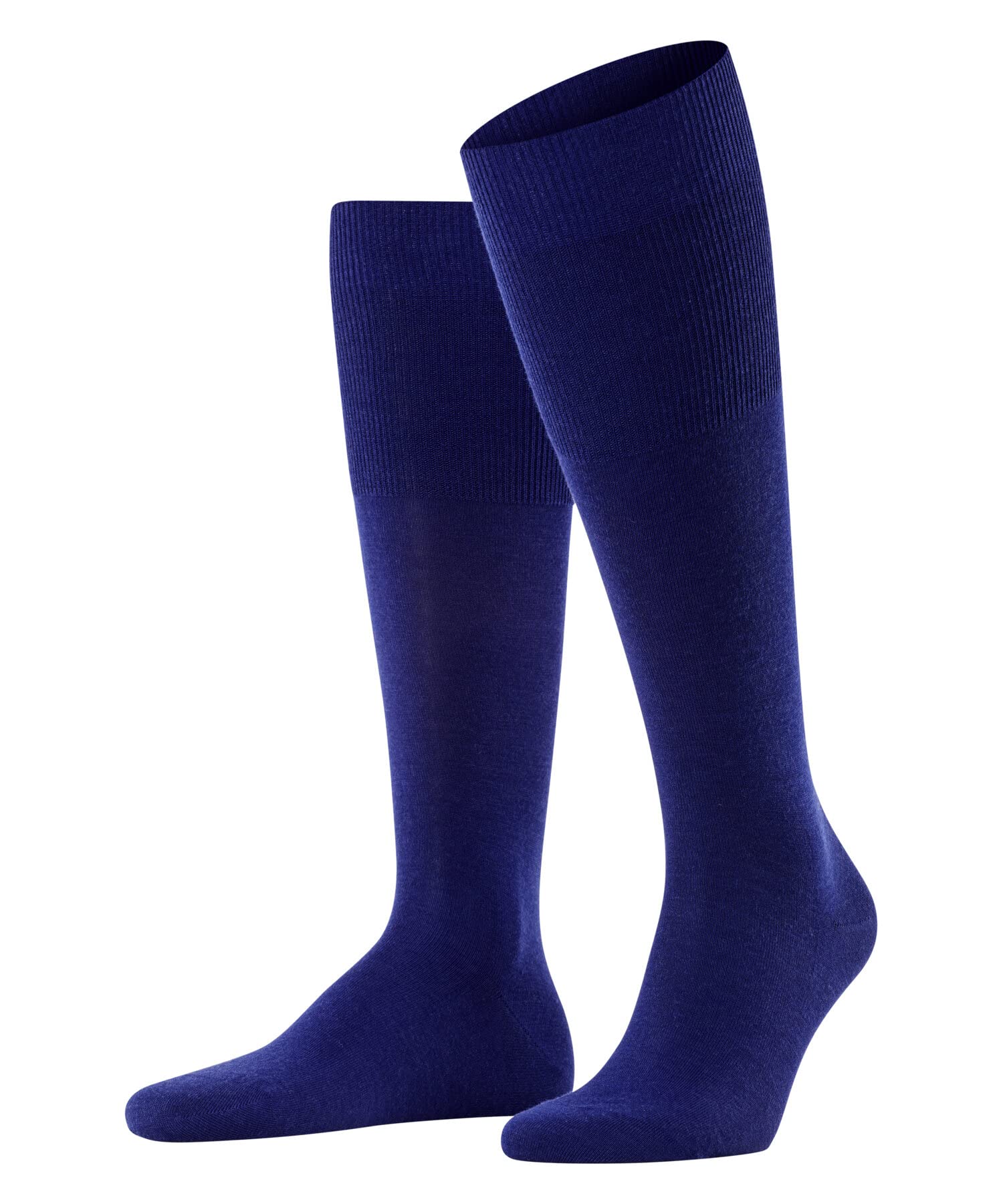 FALKE Men's Airport M Kh Wool Cotton Long Plain 1 Pair Knee-High Socks, Blue Royal 6000, 8.5-9.5