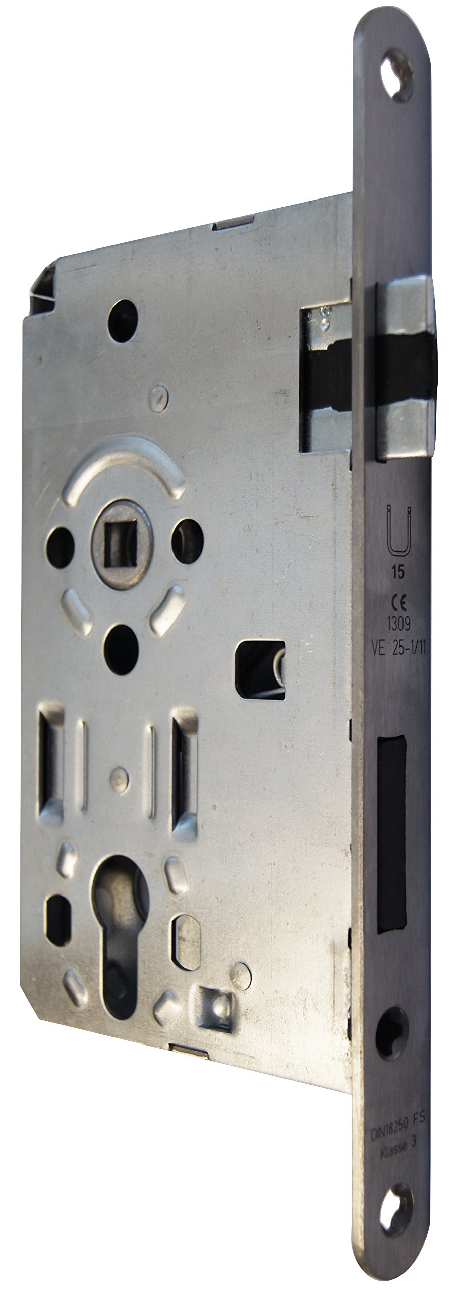 Cerradura Alpertec DIN izquierda para puerta cortafuegos de acero con cuadradillo de 9 mm